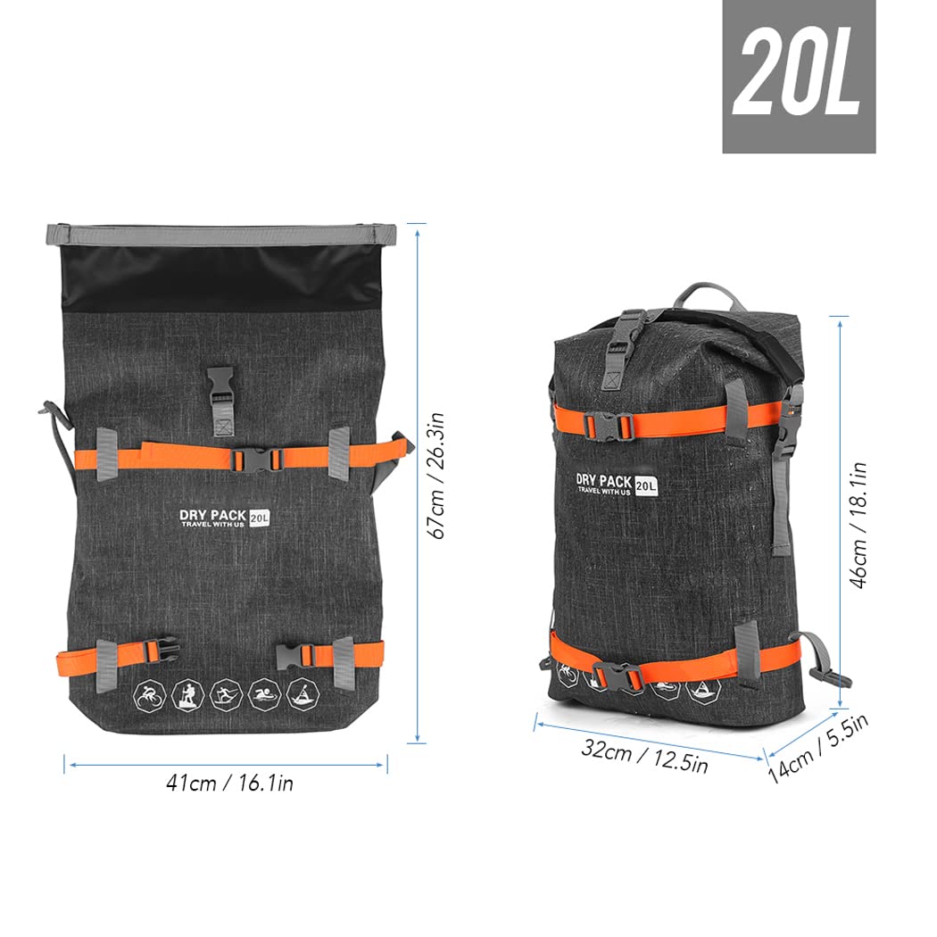 LANGWEI Waterproof Dry Bag Backpack - Floating Roll-Top Duffel for Kayaking, Swimming, Rafting & Beach Activities | Ideal for Water Sports, Camping & Outdoor Adventures