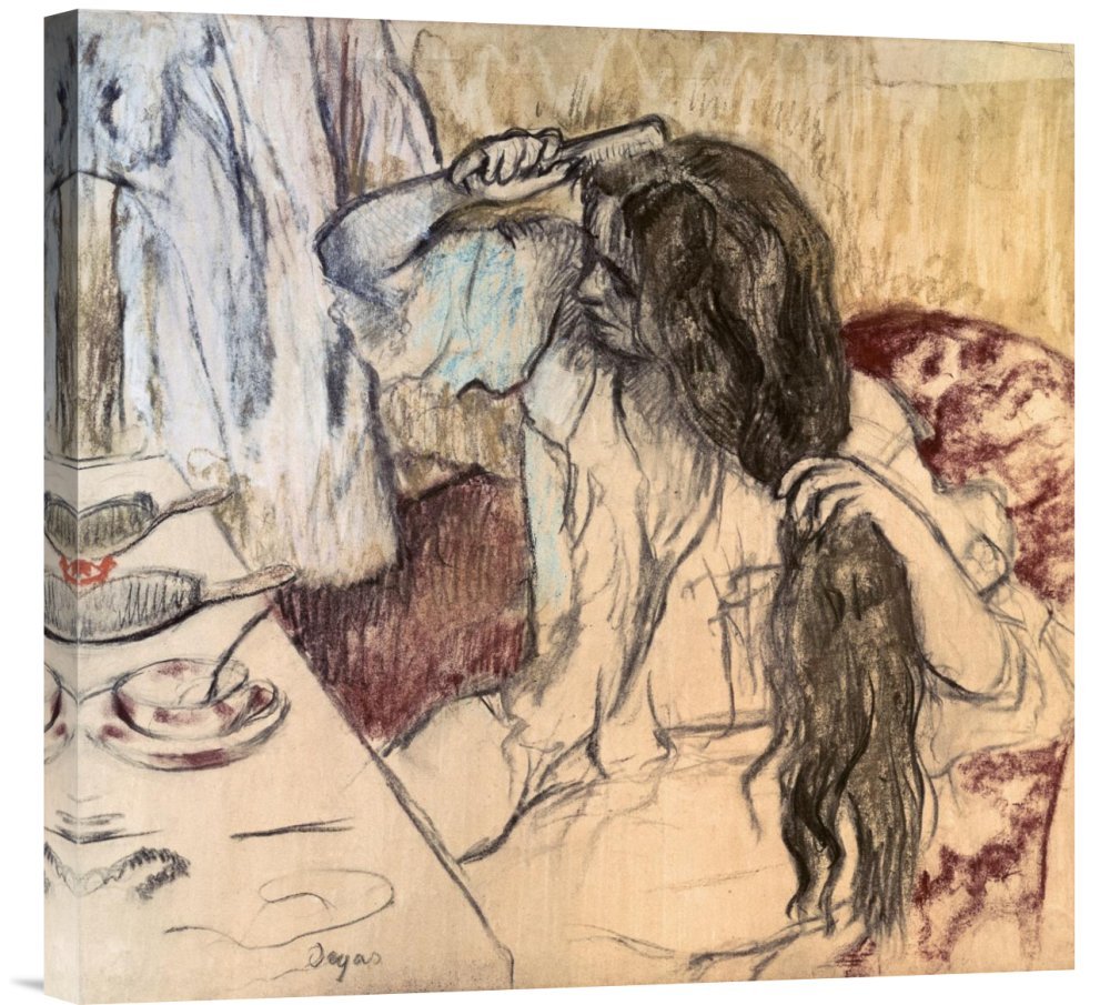 Edgar Degas 'Woman at Her Toilette' Gallery Wrap Canvas Art Print - Premium Giclee Reproduction - Wall Decor for Living Room, Bedroom & Office