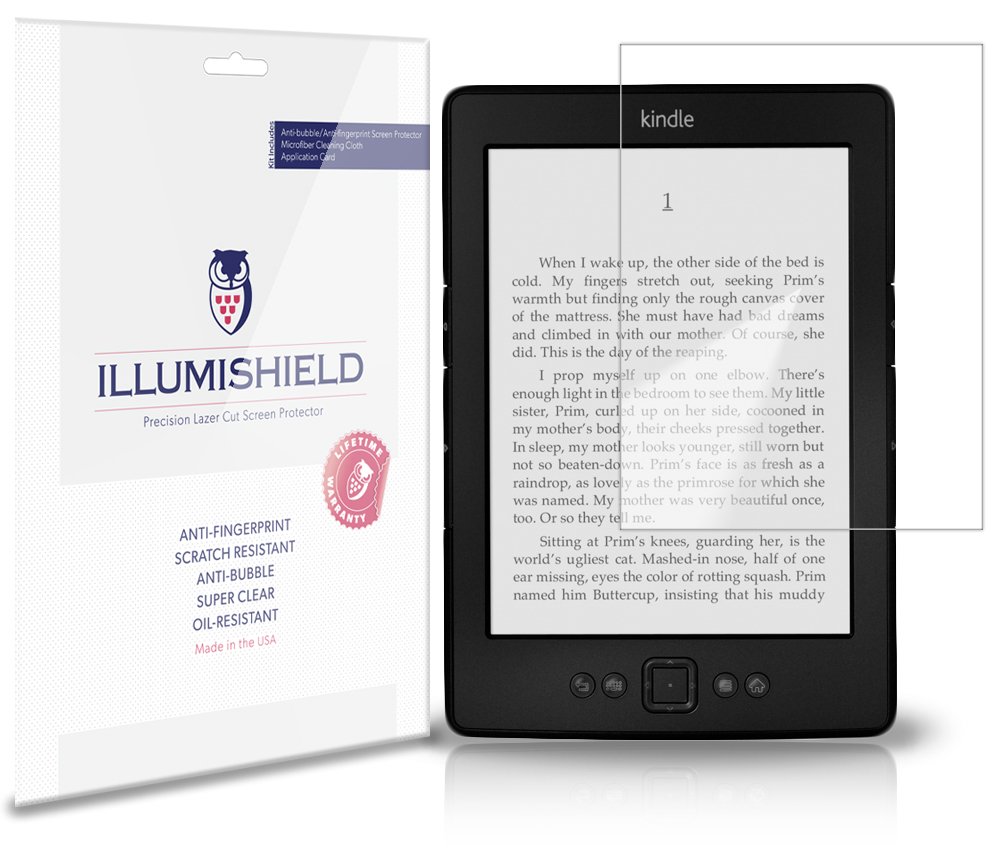 iLLumiShield HD Clear Screen Protector for Amazon Kindle 7-inch (2012) - 3-Pack Anti-Bubble Anti-Fingerprint PET Film - Perfect for Reading, Travel & Daily Protection