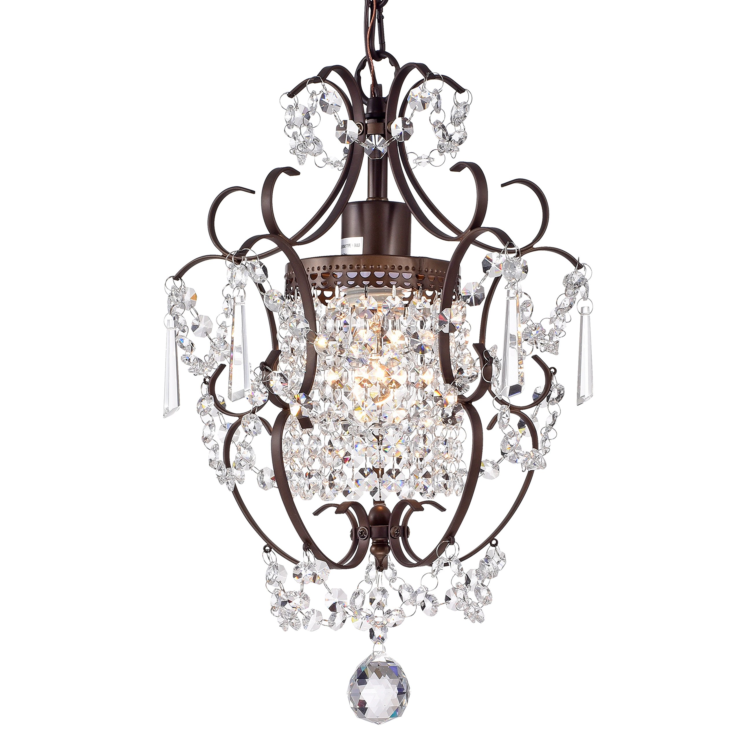 PAPAYA Crystal Chandelier Lighting - Bronze Modern Iron Ceiling Fixture with 39.4