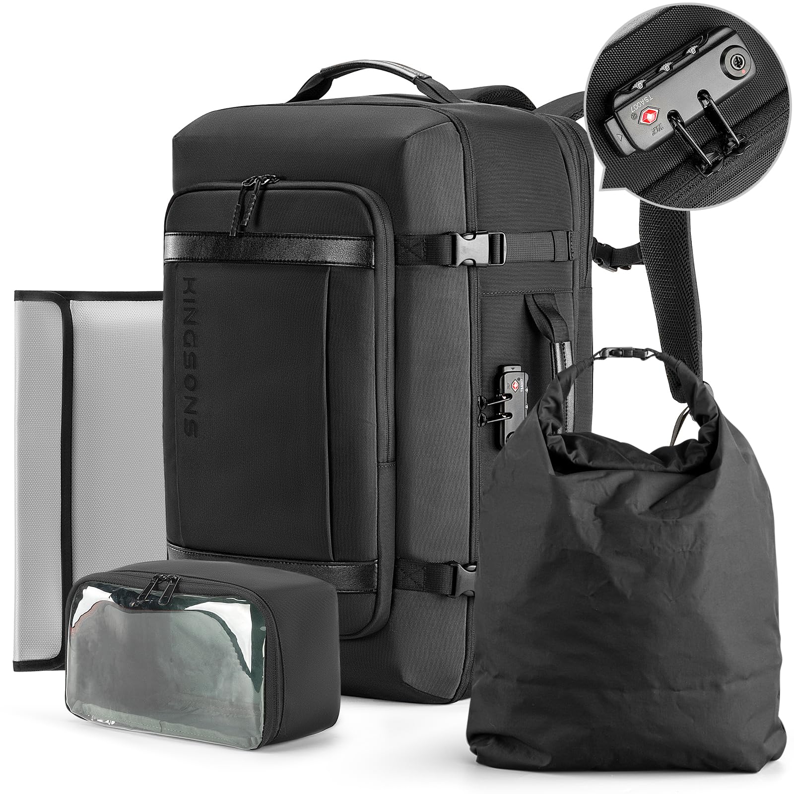 40L Flight Approved Carry On Backpack - Lightweight Travel Backpack for College, Business & Weekend Trips - Fits 17.3