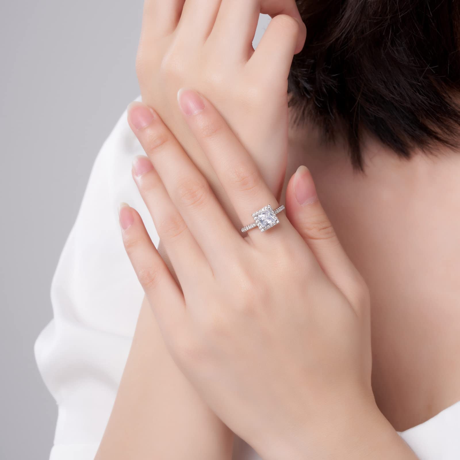 Moissanite Engagement Rings for Women - 925 Sterling Silver Gold Plated Princess Cut Wedding Band, Anniversary & Promise Rings for Her - Perfect for Proposals, Bridal Jewelry & Special Occasions