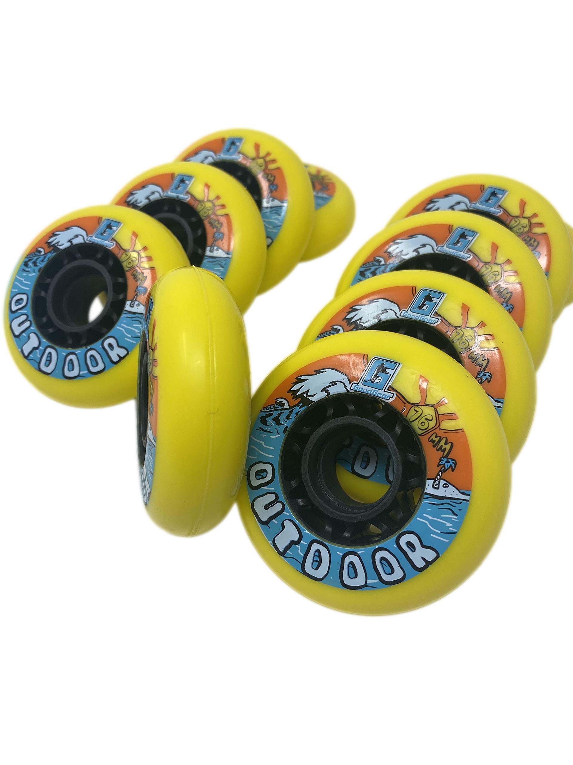 Premium Outdoor Hockey Wheels with High-Speed Bearings - Best for Asphalt & Concrete Surfaces - Perfect for Street Hockey, Roller Skating & Inline Hockey Training