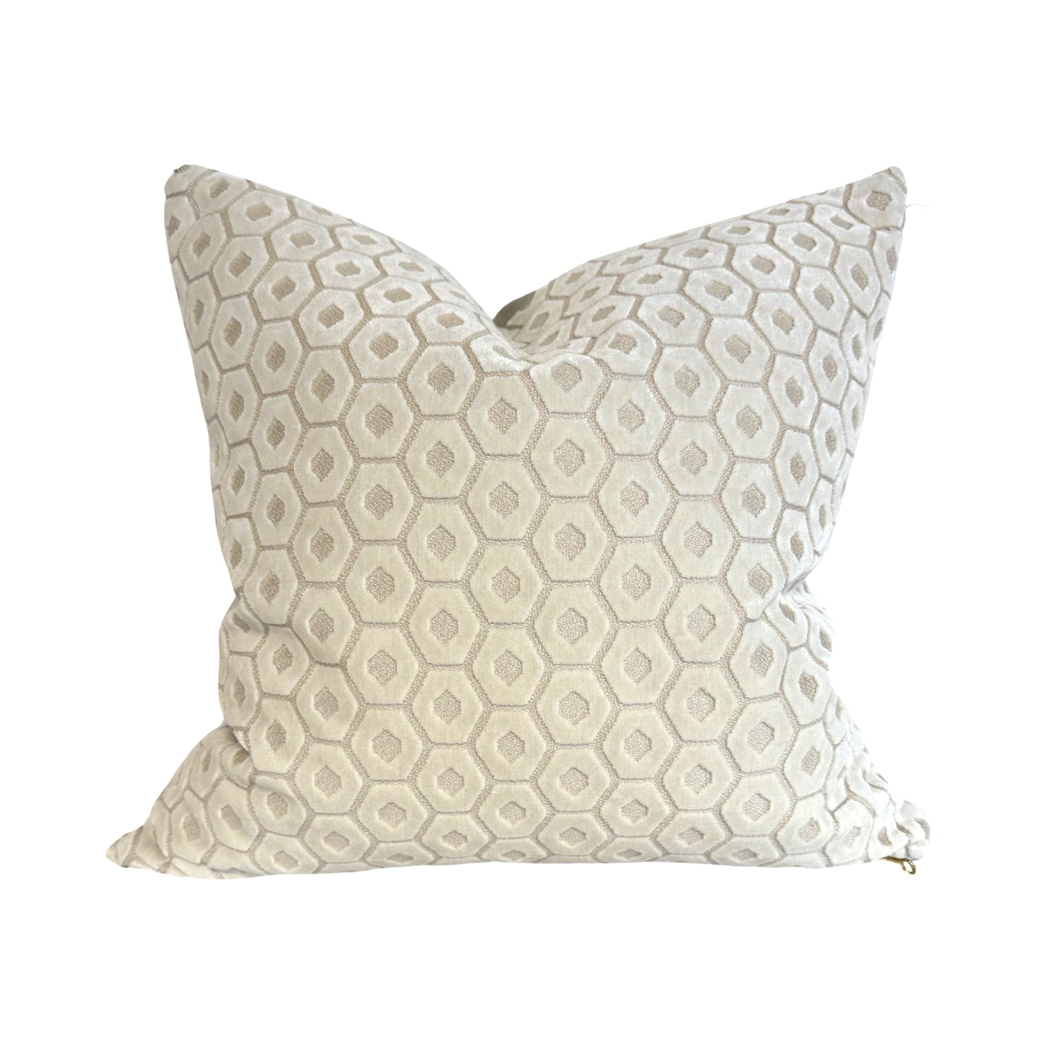 Beatrice Honeycomb Velvet Pillow Cover - Soft Luxury Decorative Cushion Case for Sofa, Bed, Living Room - Home Decor & Accent Pillow (18x18 inches)