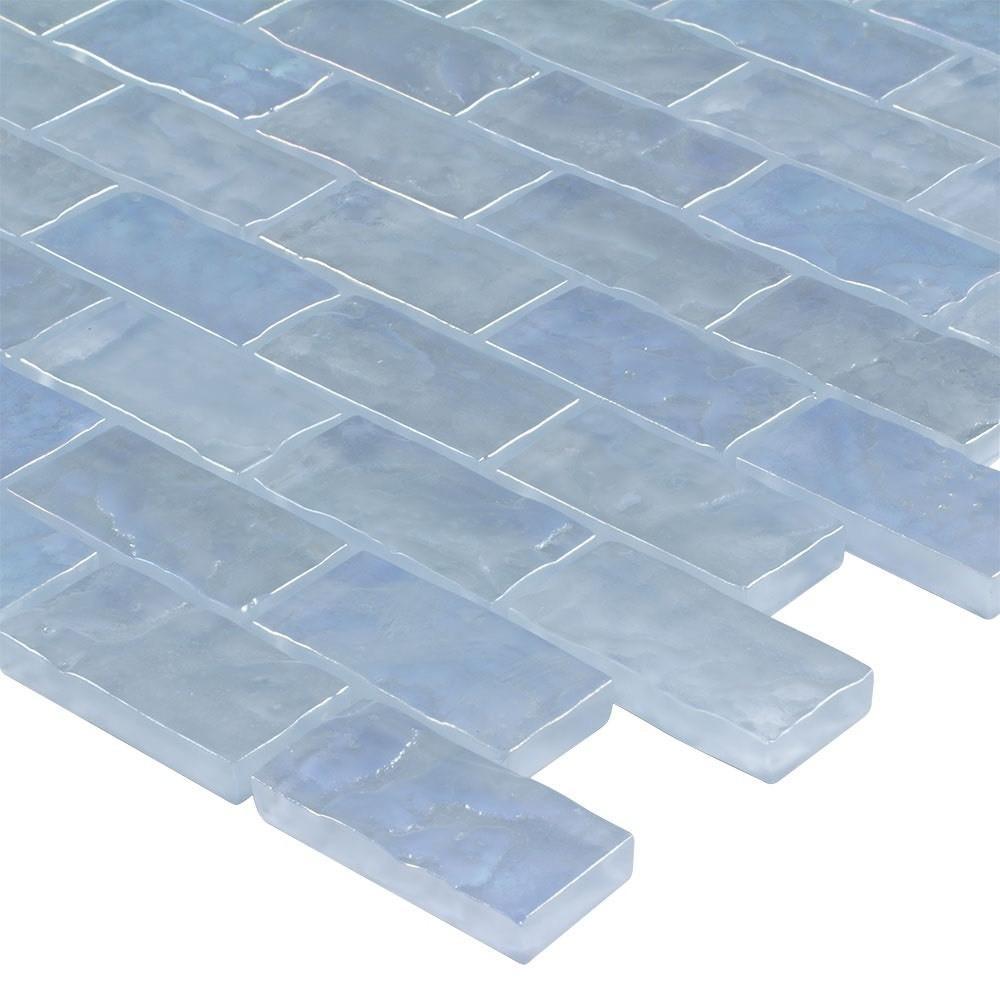 Iridescent Pool Glass Tile Celestial Blue 1x2 - Stunning Mosaic for Swimming Pools, Backsplashes & Bathroom Walls