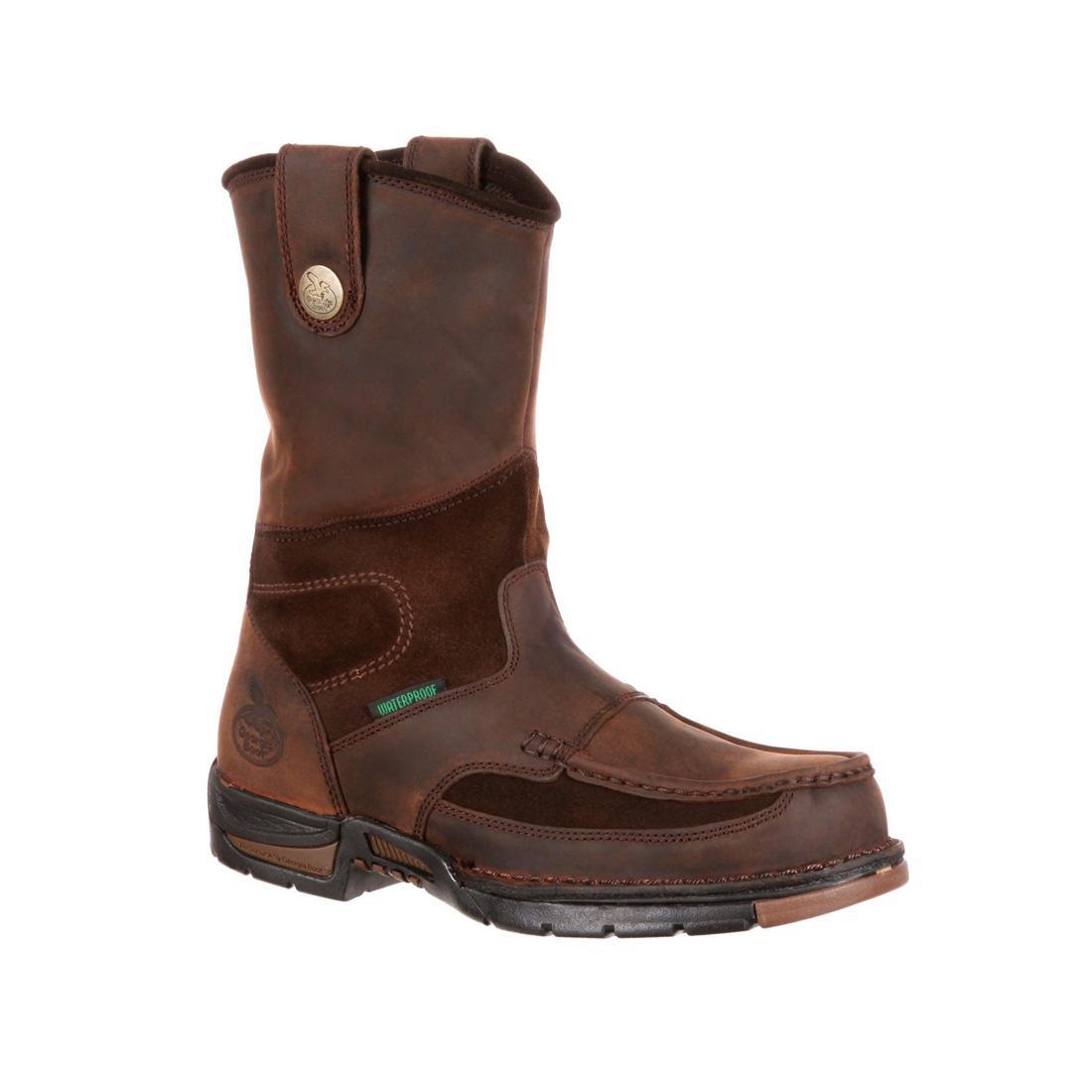 Georgia Athens Waterproof Wellington Work Boots for Men - Slip Resistant, Insulated & Comfortable - Ideal for Construction, Farming & Outdoor Work