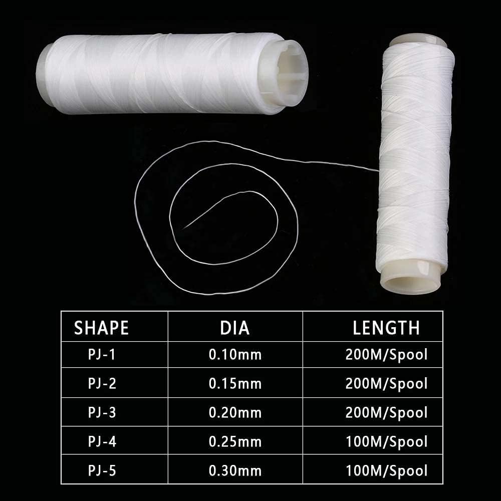 Stretchy Invisible Fishing Line - Clear Nylon Elastic Magic Thread for Bait & Lure - Strong & Durable Fishing Accessories - Perfect for Freshwater, Saltwater & Ice Fishing