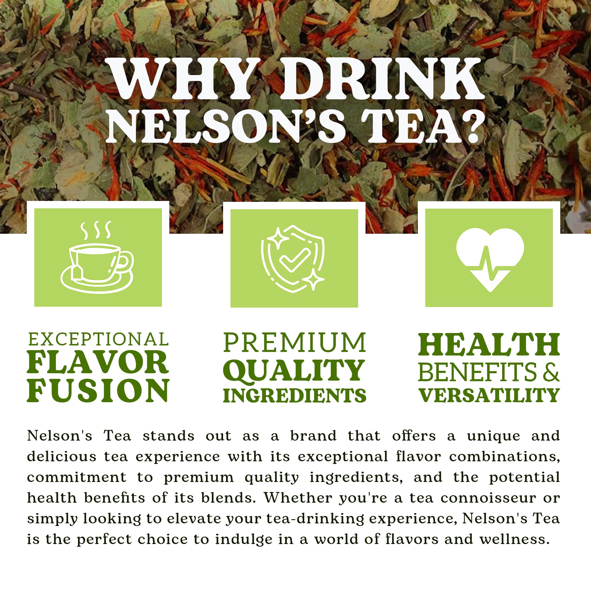 Nelson's Tea Watermelon Mint Loose Leaf Tea - Organic Green Rooibos with Spearmint, Echinacea & Herbal Blend | Caffeine-Free, Antioxidant-Rich | Perfect for Relaxation, Afternoon Tea & Wellness Routines