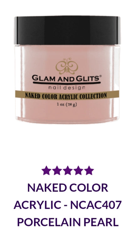 Glam and Glits Naked Collections NCA407 - 1 oz Porcelain Pearl Makeup Container for Travel & Everyday Use