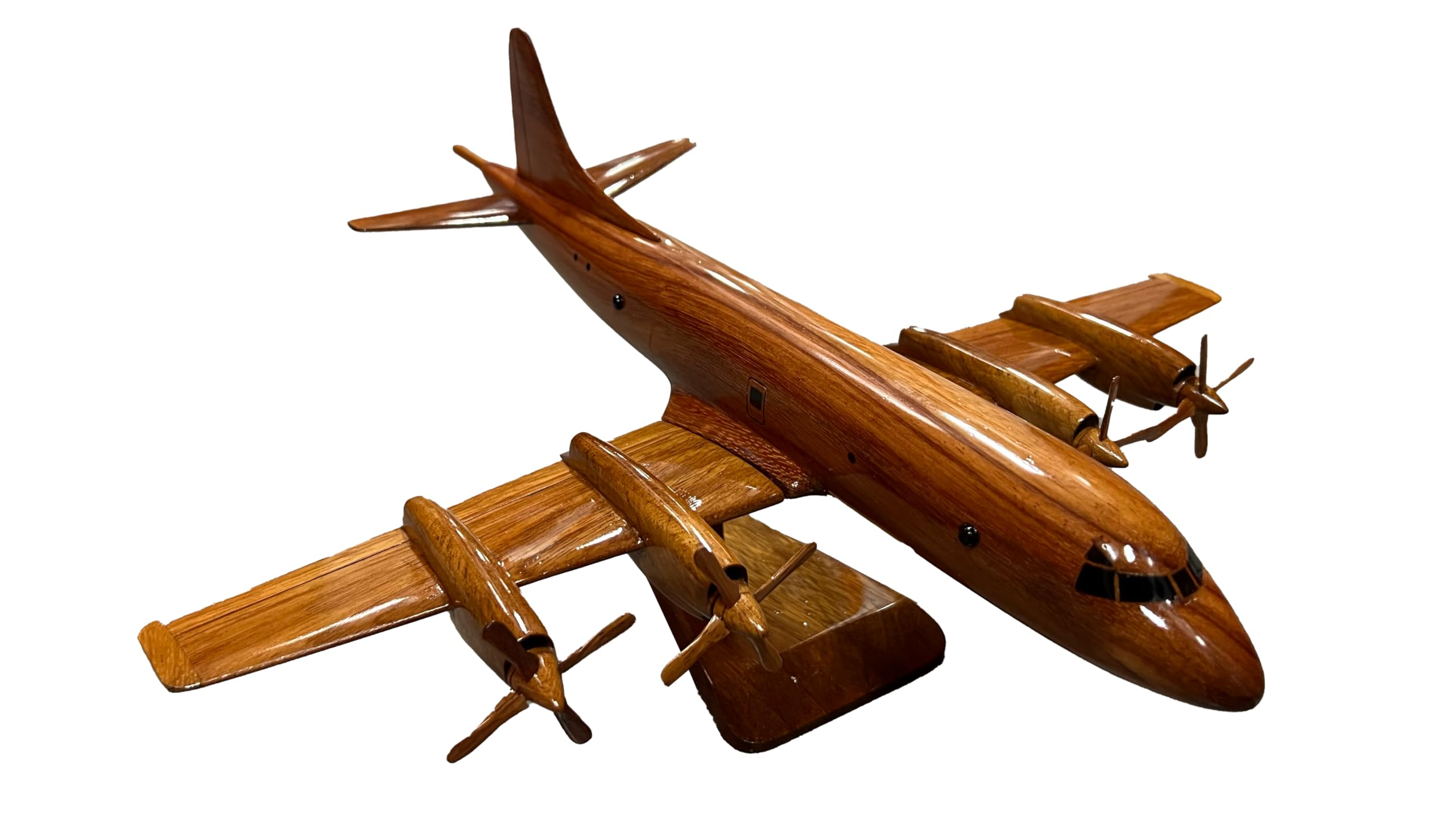 P3 Orion Mahogany Wood Desktop Airplane Model - Handcrafted Wooden Aircraft Display for Office Desk, Home Decor & Aviation Enthusiasts - Perfect Gift for Collectors & Pilots