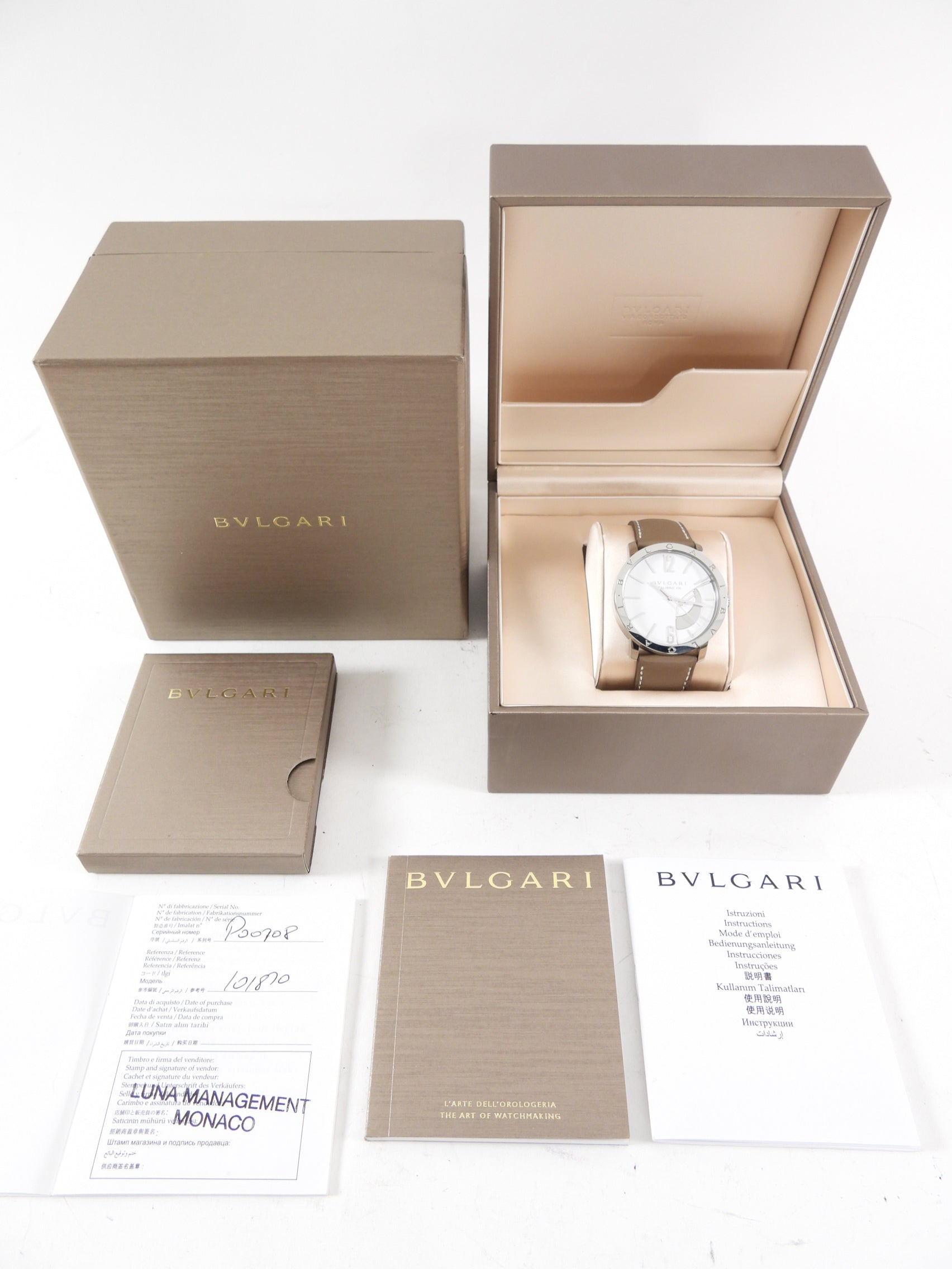 Bvlgari Calibro 43mm Stainless Steel Automatic Power Reserve Men's Watch 101870 - Luxury Dress Watch for Business & Formal Occasions