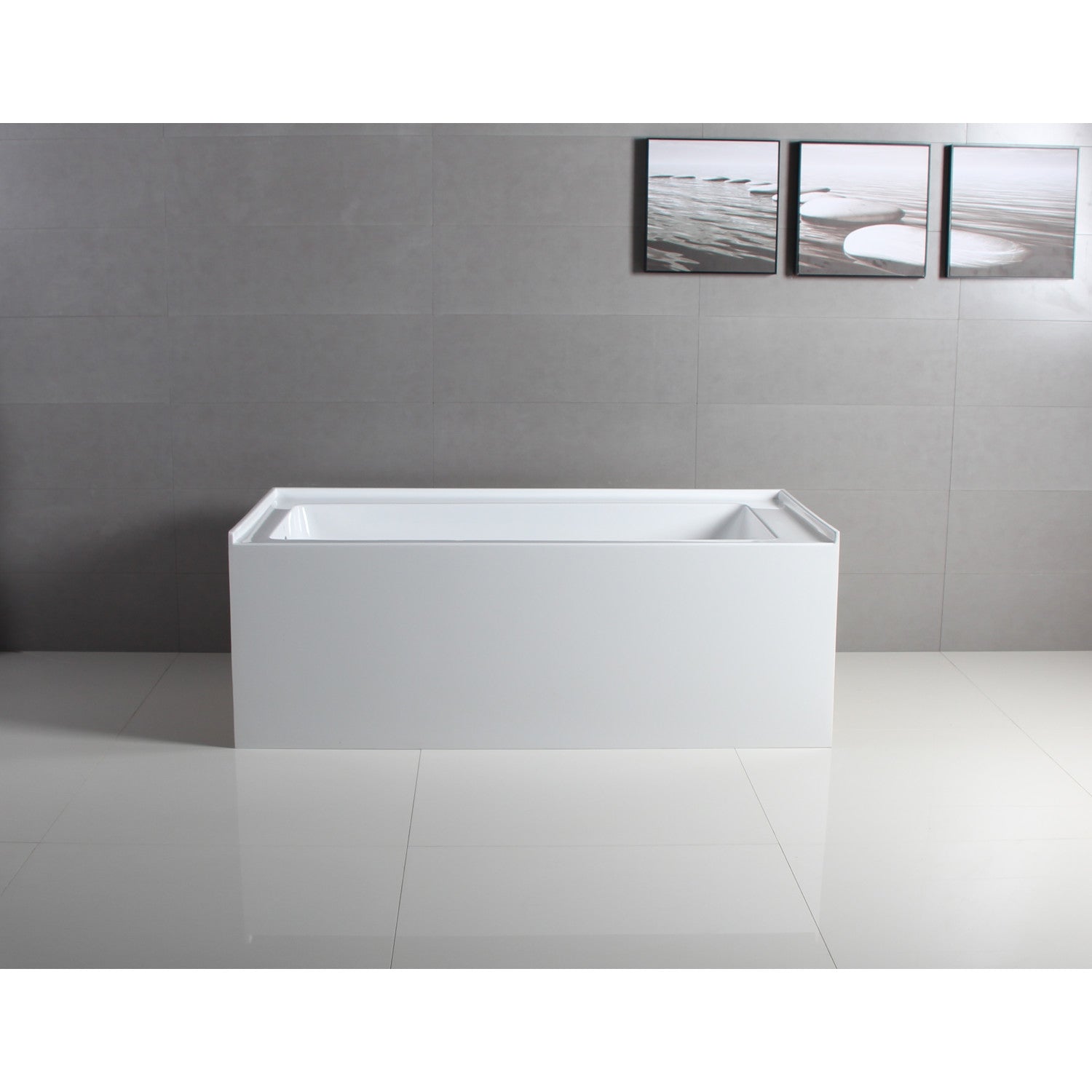 Aqua Eden VTAP603622L 60 Inch Acrylic Rectangular 3-Wall Alcove Bathtub - Left Hand Drain, Glossy White - Perfect for Modern Bathroom Renovations & Spa-Like Relaxation