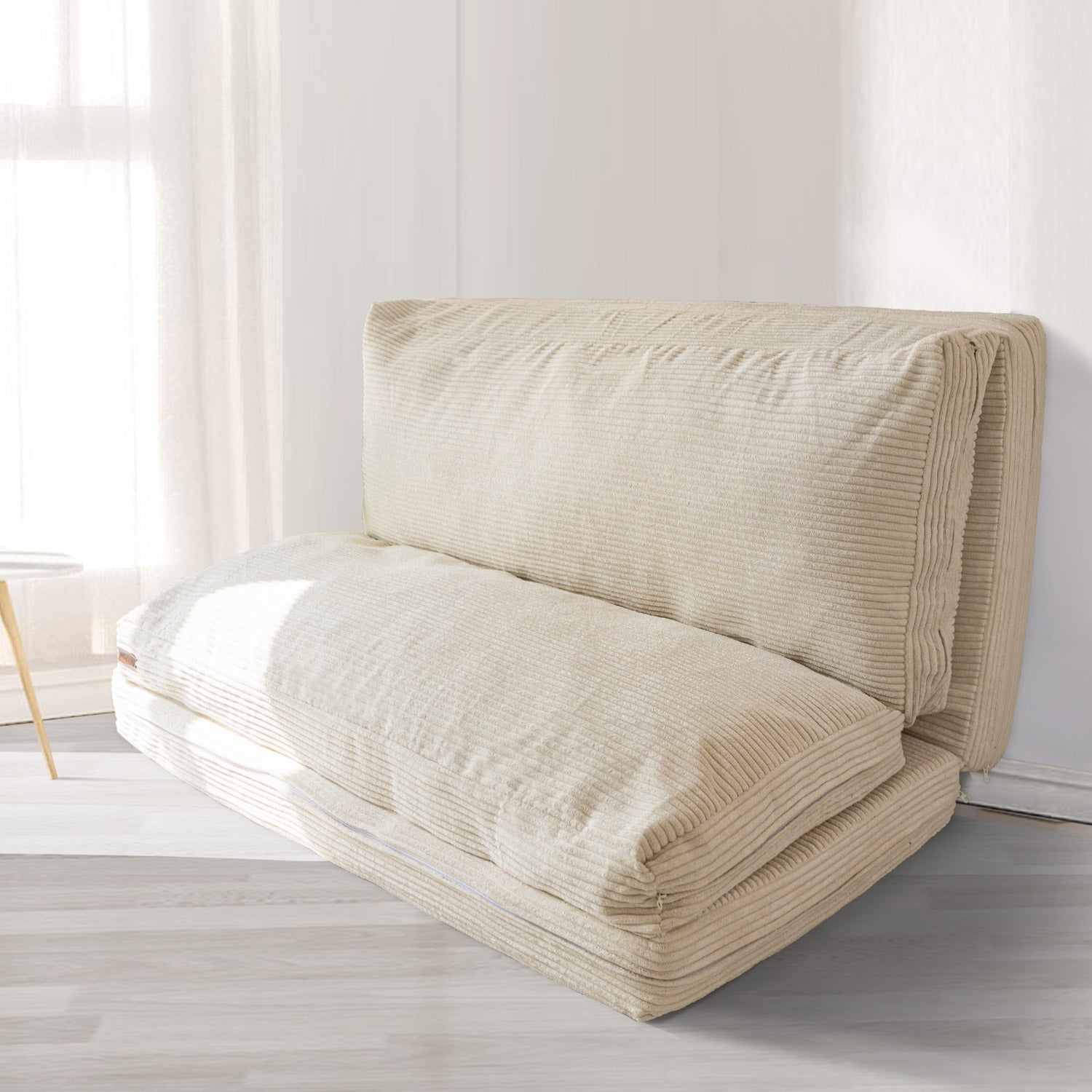 MAXYOYO Foldable Corduroy Bean Bag Sofa Bed with Washable Cover - Perfect for Living Room Lounging, Dorm Room Comfort & Kids Play Area