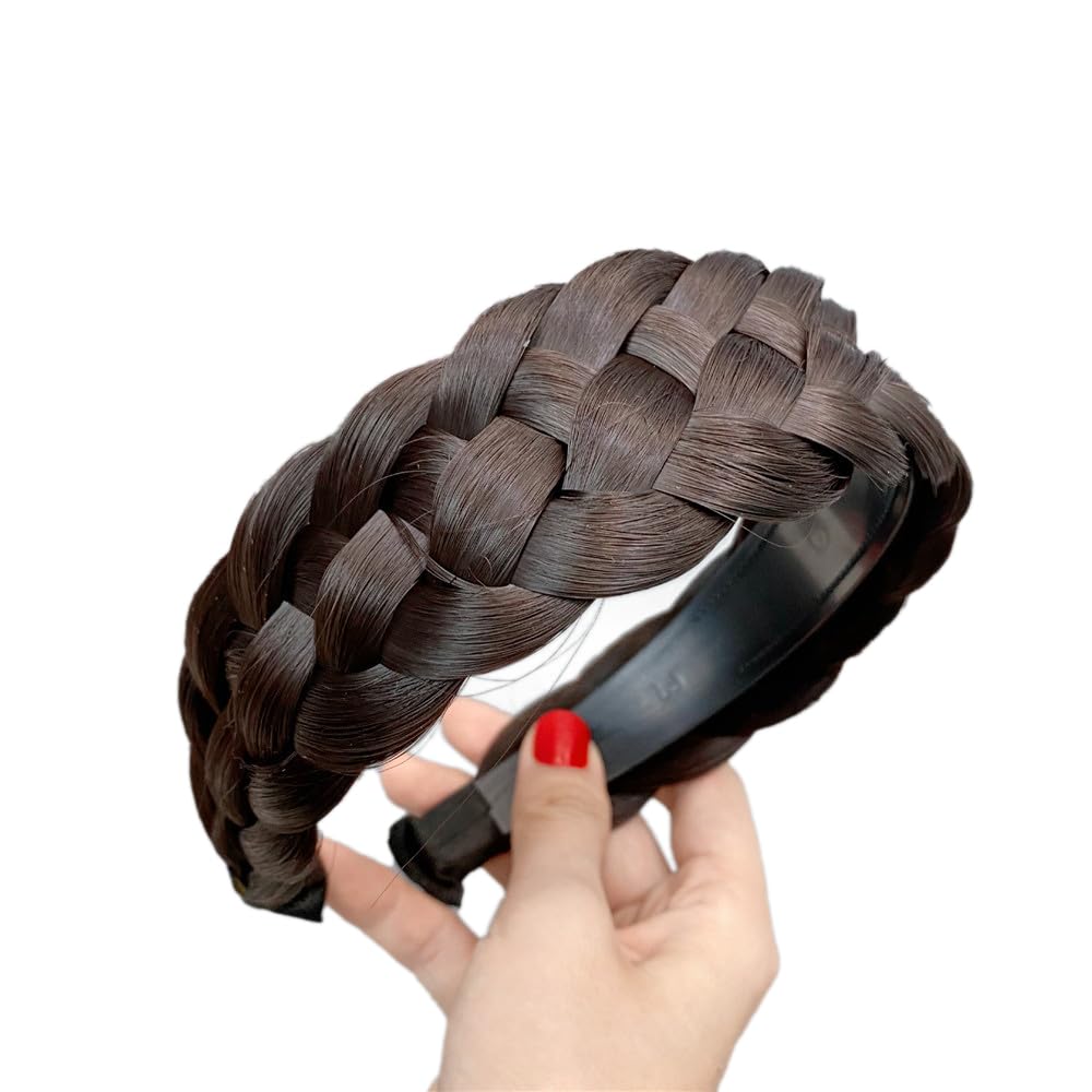 Braided Hair Headbands for Women - Stylish Hair Accessories with Teeth, Black & Brown Headbands for Braided Wigs & Hair Styling - Perfect for Daily Wear, Parties & Special Occasions