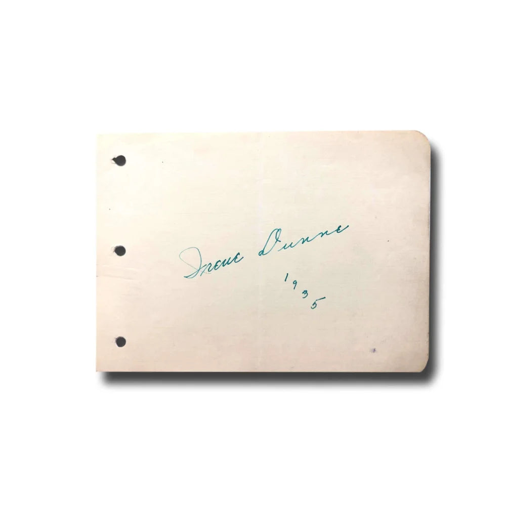 Irene Dunne Hand Signed Autographed Album Page Cut - JSA COA Authenticated - Cimarron Actress 1935 - Perfect for Movie Memorabilia Collectors & Classic Film Fans