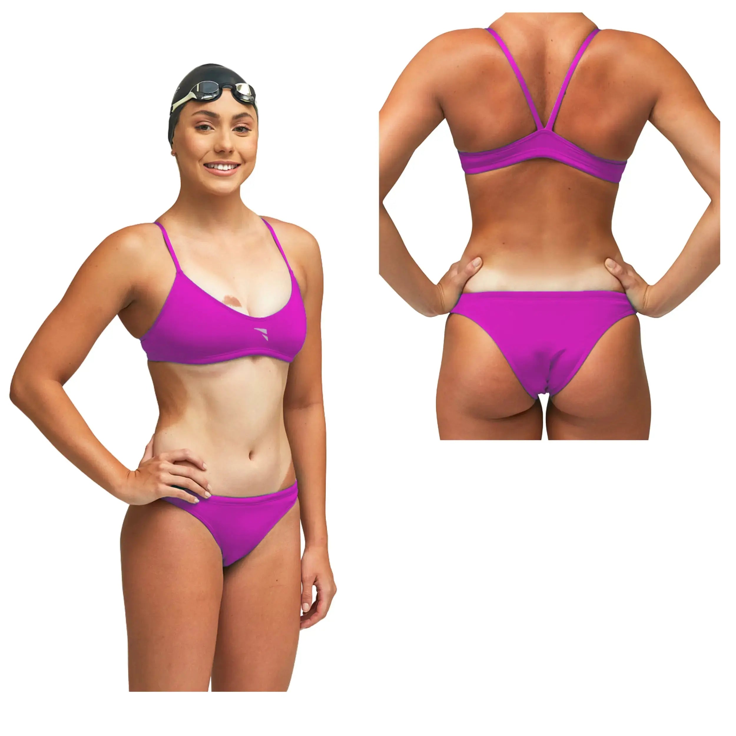 Women's Training Pool Swimsuit | SUNKINI FAB Girls Two Piece Swimwear - Perfect for Swimming Lessons, Water Aerobics & Beach Workouts
