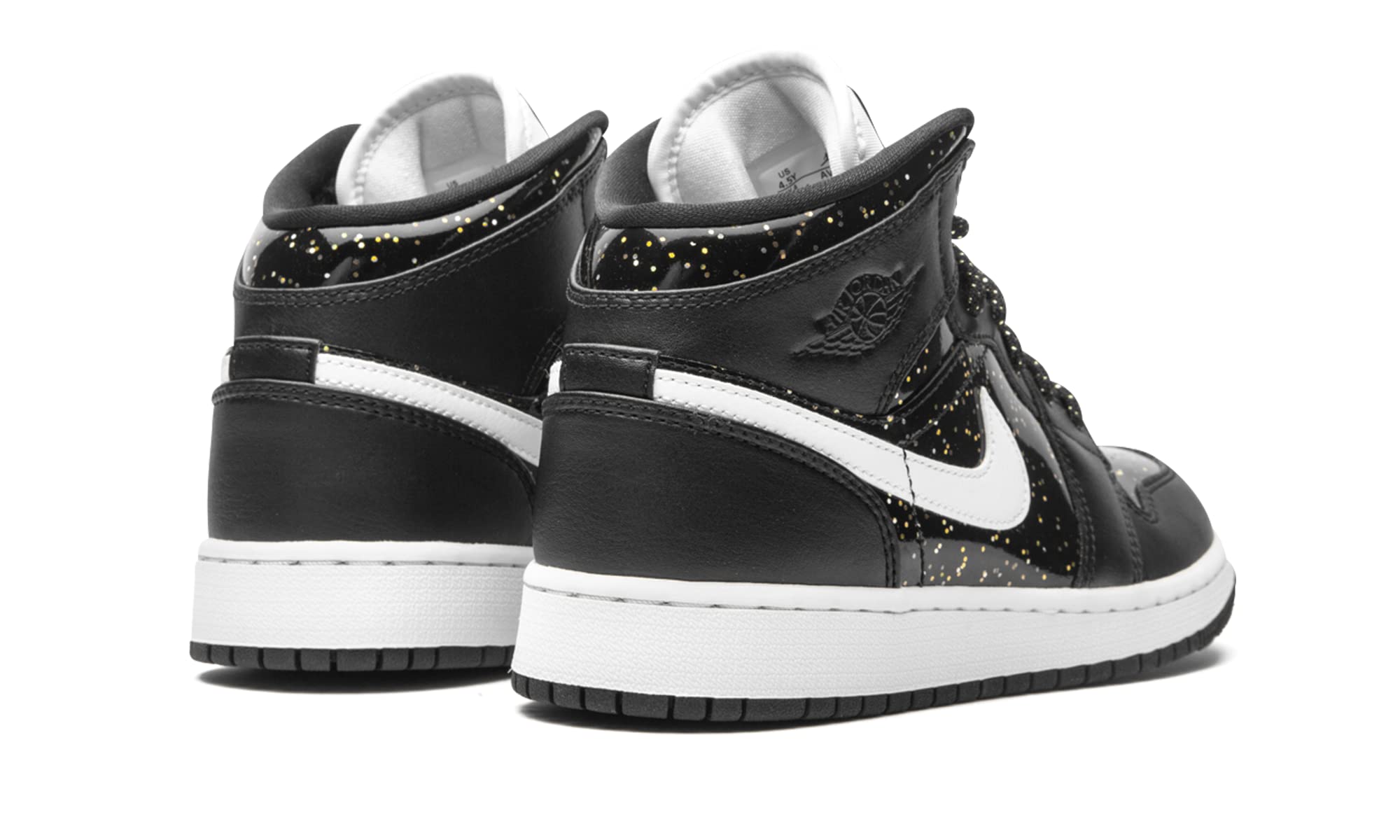 Nike Jordan 1 Mid Grade School SE Black Sparkle Basketball Shoes for Kids - Stylish Sneakers for School, Sports & Casual Wear