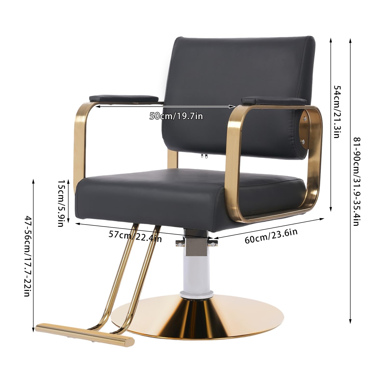 Professional 360° Swivel Hydraulic Barber Chair - Heavy Duty Salon Styling Chair with Shampoo Function for Hair Cutting, Tattoo & Spa (440 lbs Capacity) - Perfect for Hair Salons, Barber Shops & Tattoo Studios