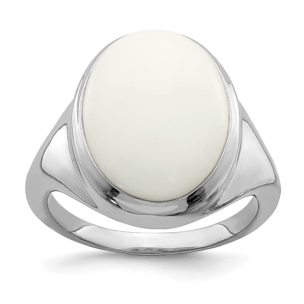 925 Sterling Silver White Agate Band Ring for Women - Natural Shell Wood Stone Jewelry, Elegant Gift for Her | Perfect for Weddings, Anniversaries & Everyday Wear