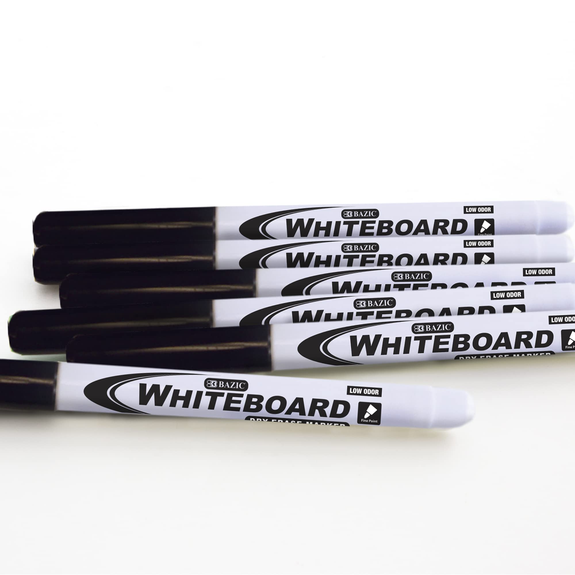 BAZIC Black Fine Tip Dry Erase Markers - Low Odor Whiteboard Pens for Office, School & Home Use - 4-Pack (144-Packs Bulk) - Ideal for Presentations, Classroom Teaching & Office Meetings