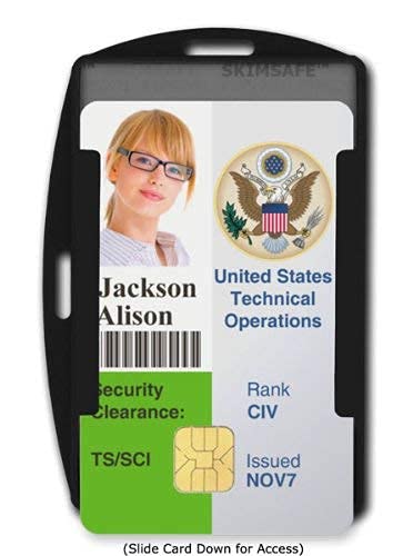 50 Pack RFID Blocking ID Badge Holders - Dual Sided Shield Blocks 13.56MHz Signals - SkimSAFE Card Protector for Work, Office & Events (Black, Holds 2 Cards)