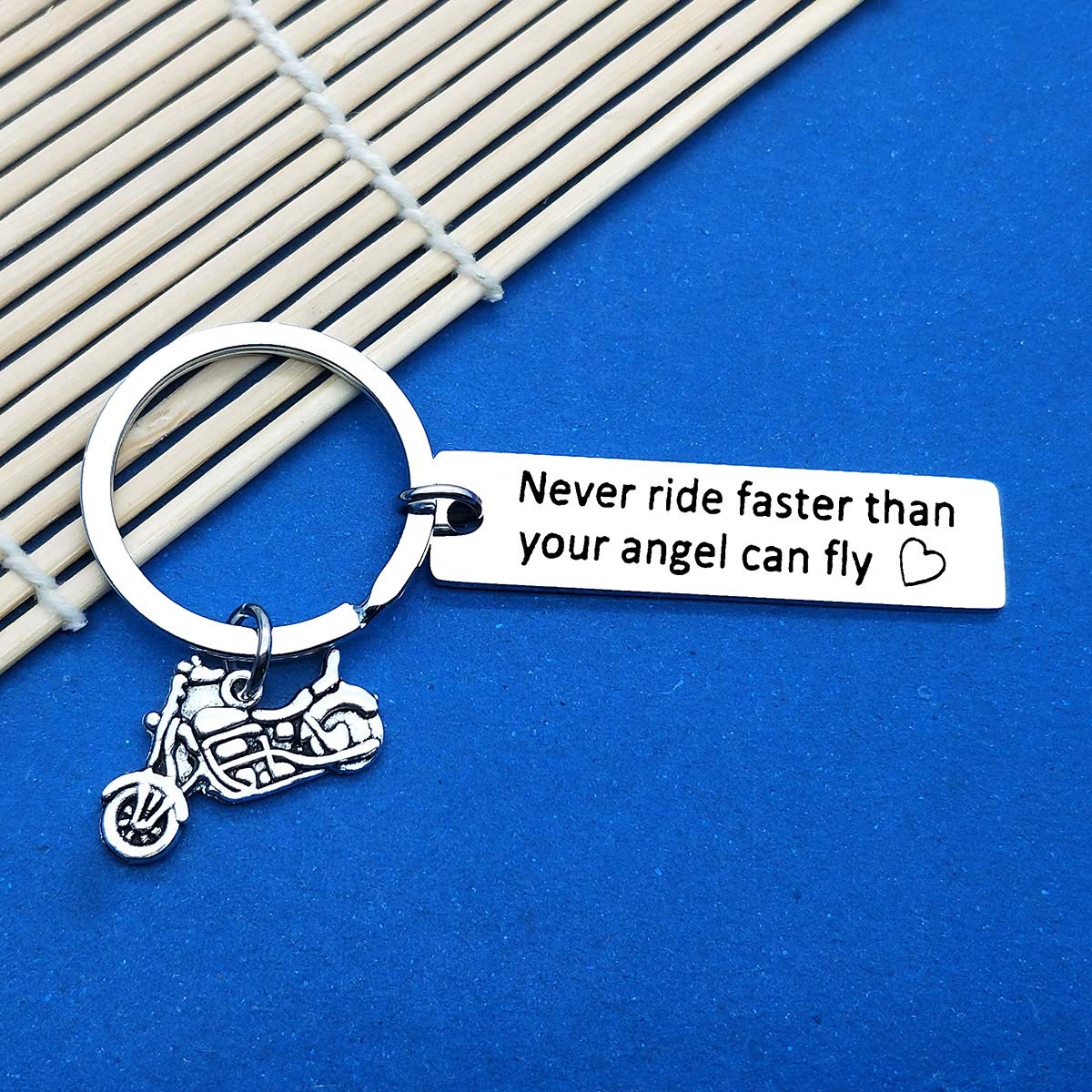 Motorcycle Couple Keychain Set - Ride Safe Handsome Because I Love You Keyring for Biker Boyfriend & Husband - Perfect Valentines Day, Christmas & Birthday Gift for Truckers - Romantic Couple Jewelry for Motorcycle Riders & Road Trips