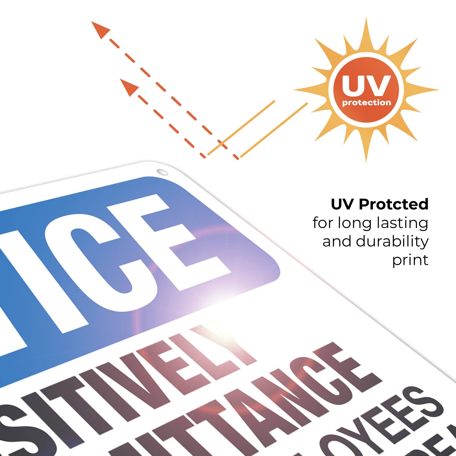 OSHA Compliant 'Positively No Admittance Except Employees' Sign - 10x7 Inch Rust-Free .040 Aluminum Safety Sign - Fade Resistant for Indoor/Outdoor Use - Made in USA - Perfect for Warehouses, Construction Sites & Restricted Areas