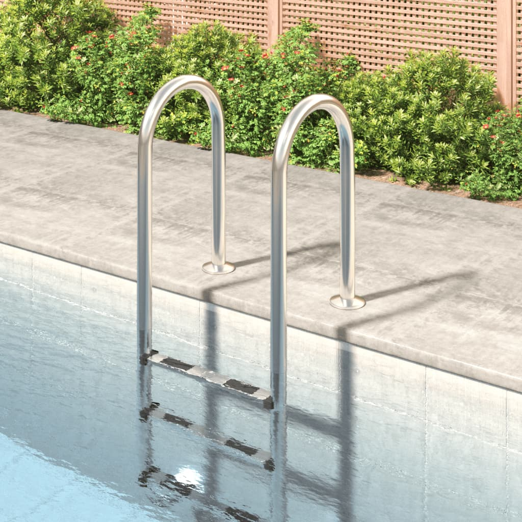 vidaXL 304 Stainless Steel Pool Ladder 54x38x158 cm - Heavy Duty Swimming Pool Steps for Inground & Above Ground Pools - Perfect for Backyard, Vacation Homes & Resorts