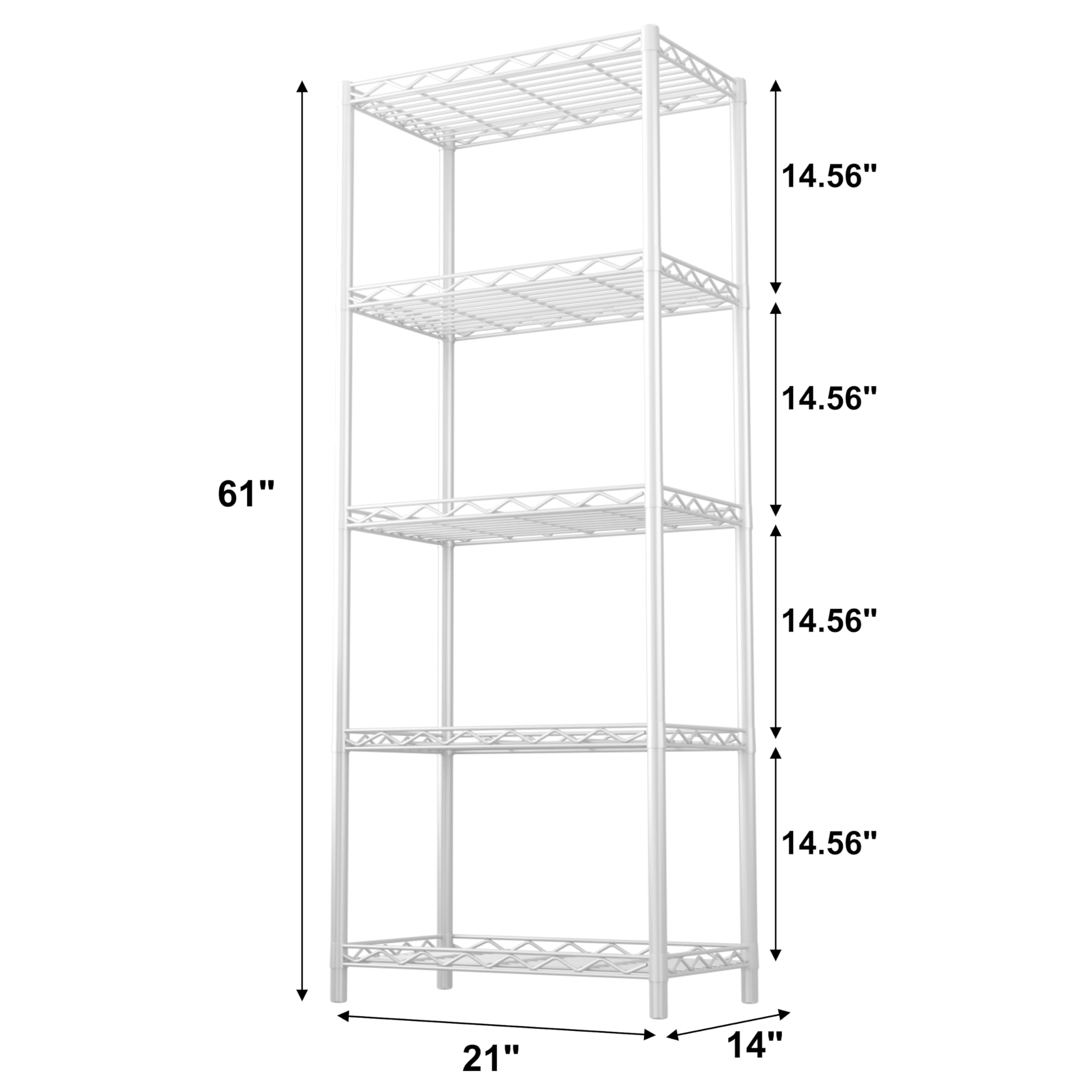 HOMEFORT 5-Tier Heavy Duty Metal Wire Shelving Unit - 21