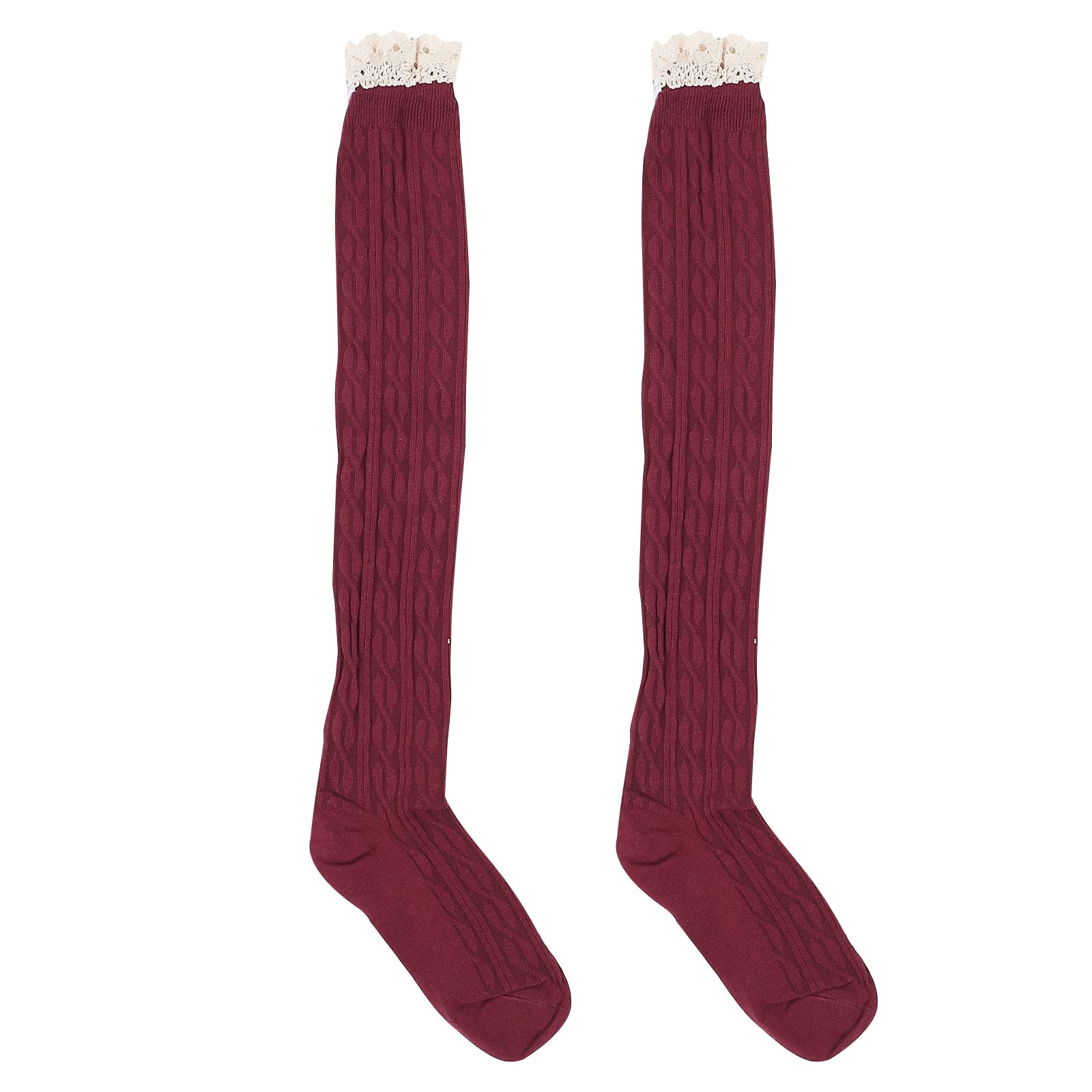 GALPADA Women's Over The Knee Socks - 1 Pair Thigh High Cotton Stockings for Girls & Women | Perfect for Lolita Fashion, Cosplay & Winter Outfits