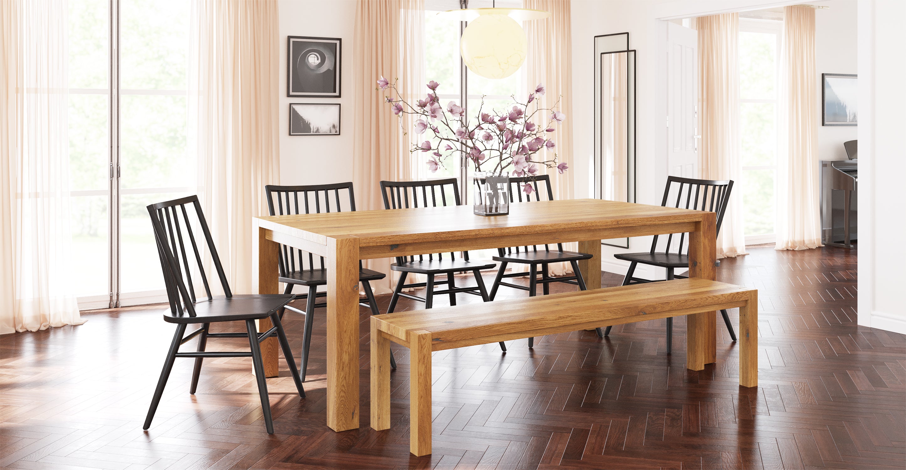 Stylish Talia Dining Chair - Modern Wooden Dining Room Chair with Upholstered Seat - Perfect for Kitchen, Dining Room, and Home Office