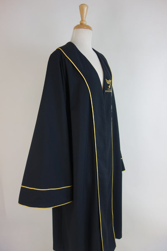 Premium Black Corporate Mayoral Robe with Gold Embroidered Logo - Official Ceremonial Attire for Graduations, Awards & Formal Events