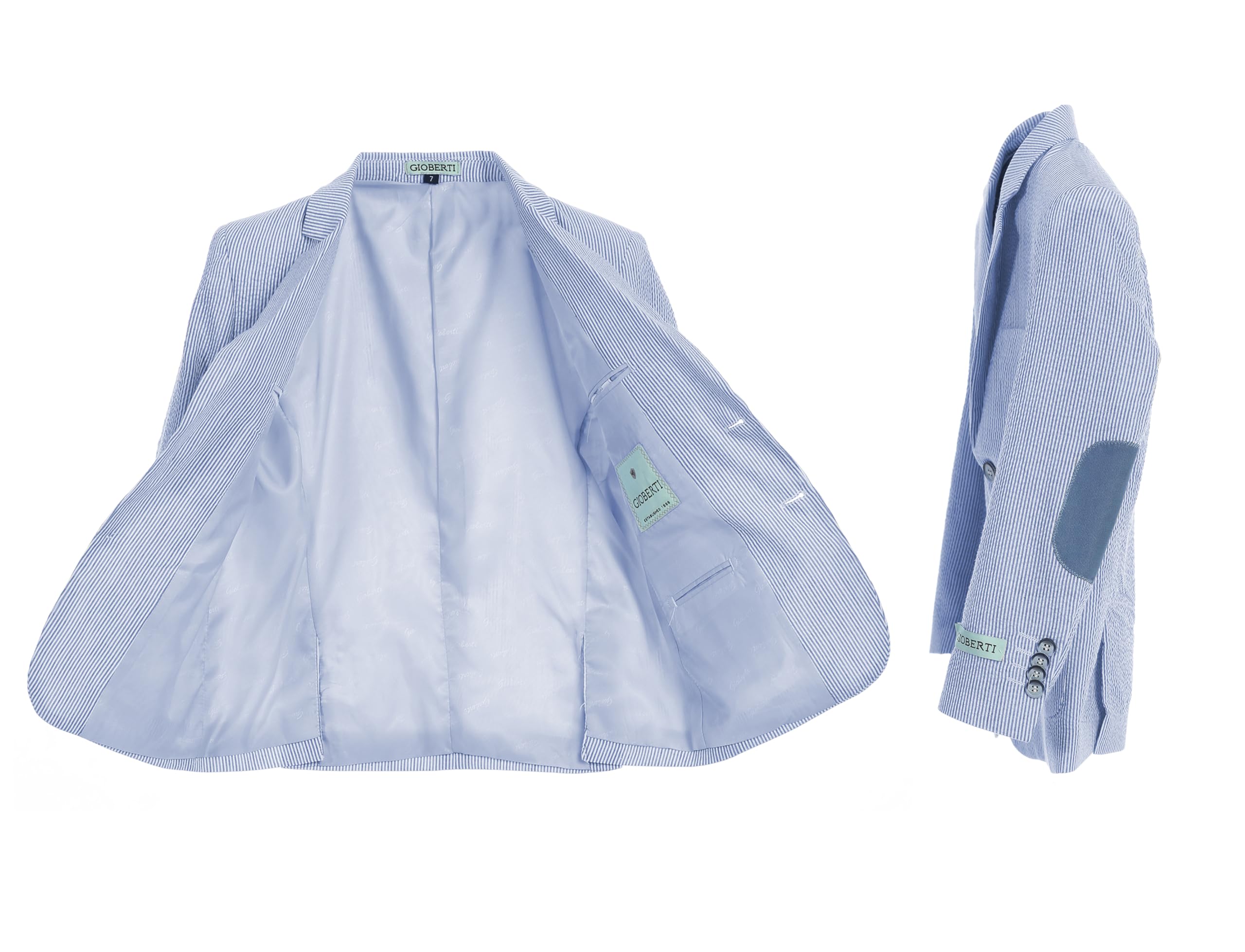 Gioberti Boys & Kids Seersucker Blazer Jacket - Stylish Formal Wear for Weddings, School Photos & Special Occasions