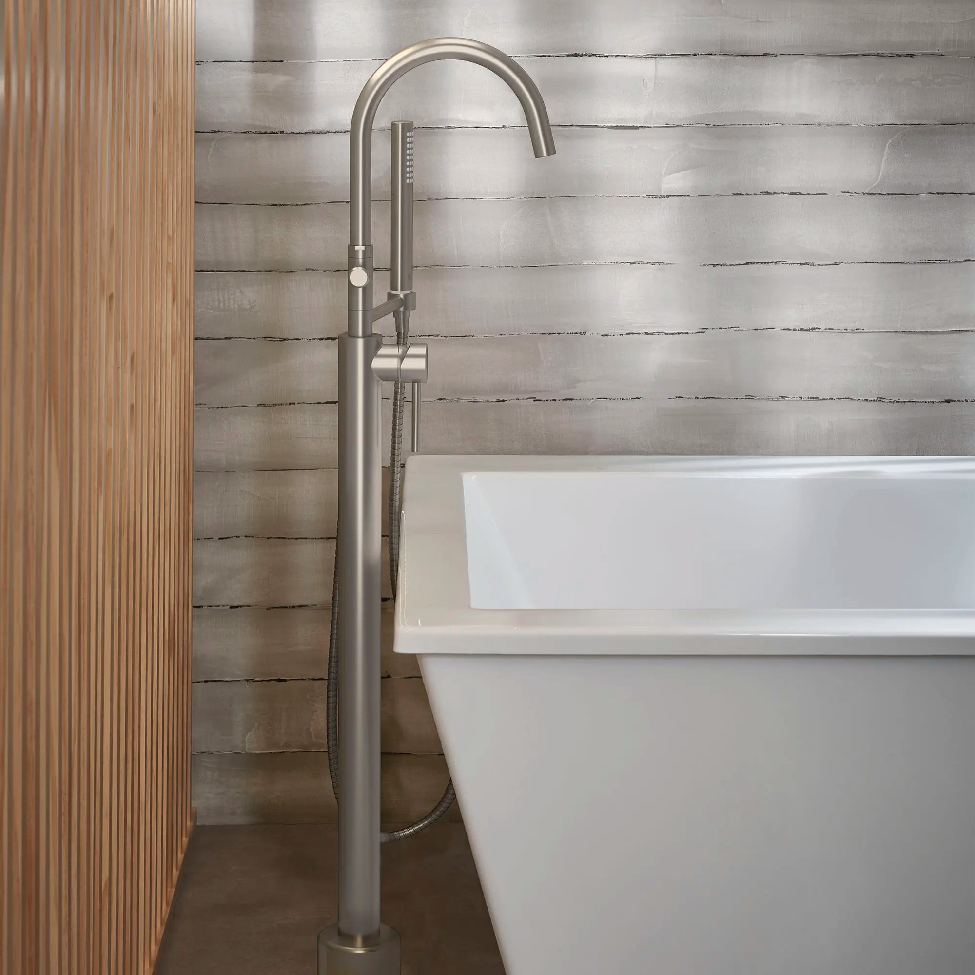 Modern Round Freestanding Bathtub Filler with Lever Handle Faucet - Compatible with Flash® Rough In Valve - Perfect for Spa-Like Bathroom Retreats and Luxury Home Renovations