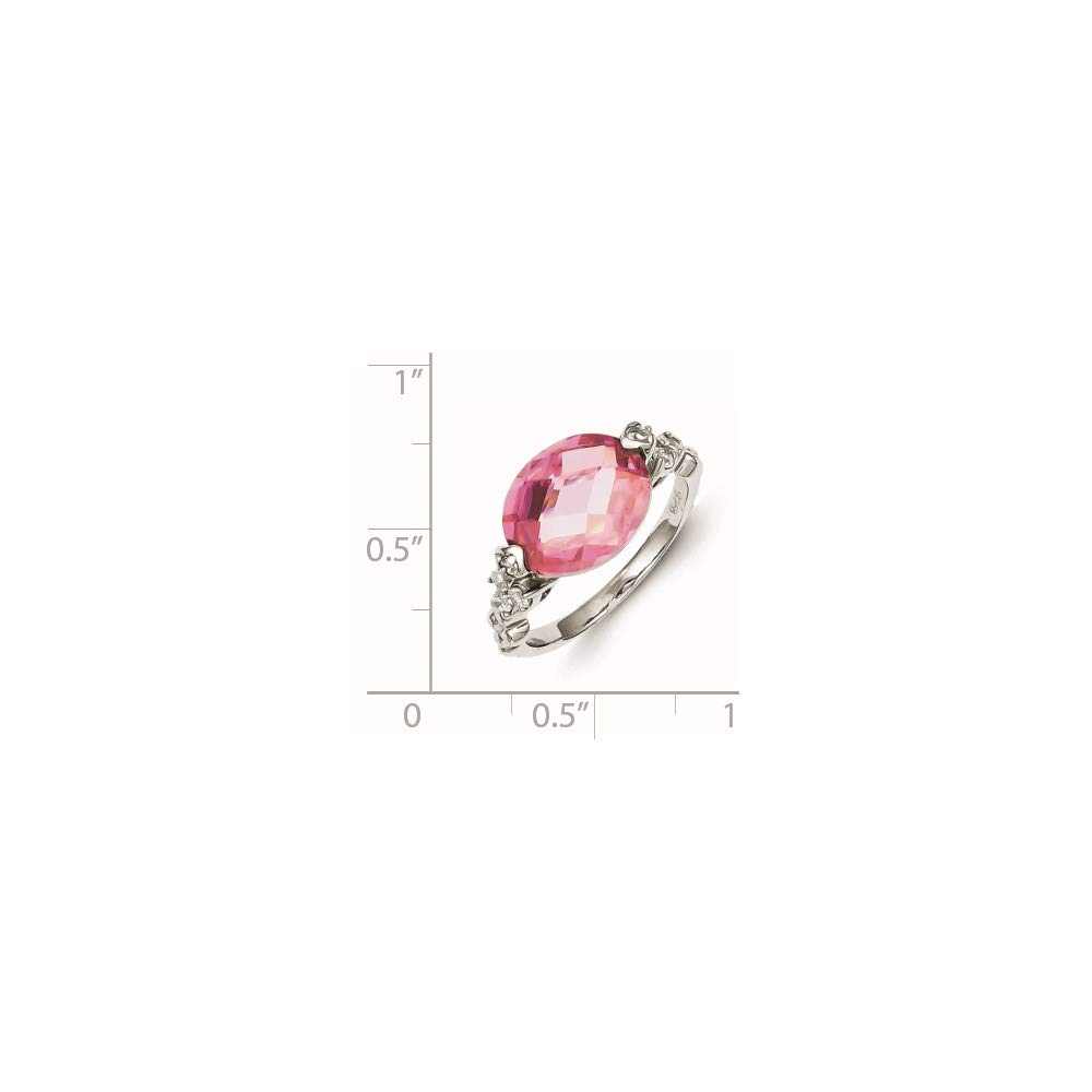 925 Sterling Silver Pink & Clear Cubic Zirconia Ring for Women - Elegant Fine Jewelry Gift for Her - Perfect for Anniversaries, Birthdays & Special Occasions