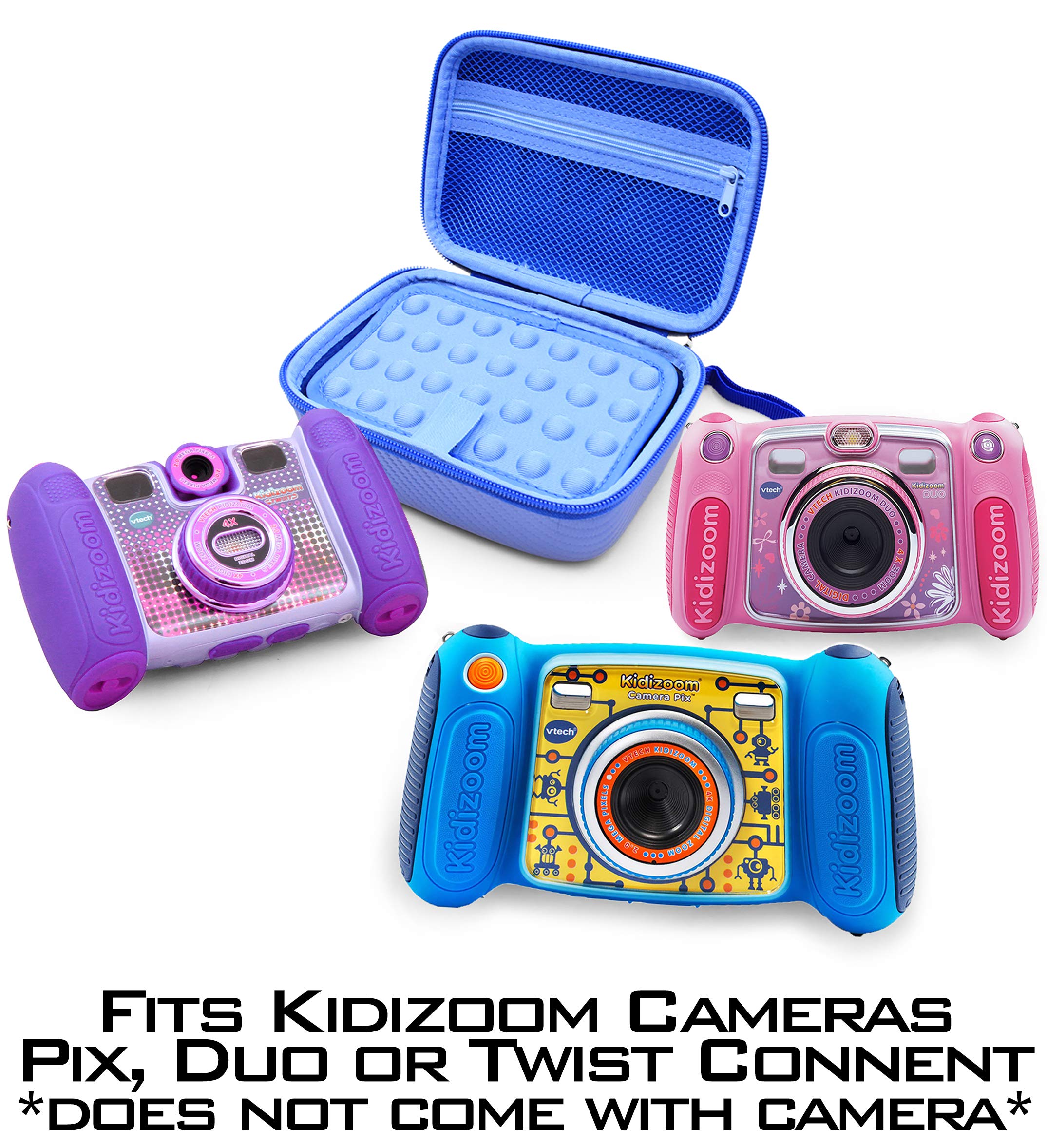 CASEMATIX Blue Protective Camera Case for Kidizoom Camera Pix Plus & Dragon Touch Instant Print Camera - Durable Kids Camera Storage Bag - Perfect for Travel, School & Birthday Gifts