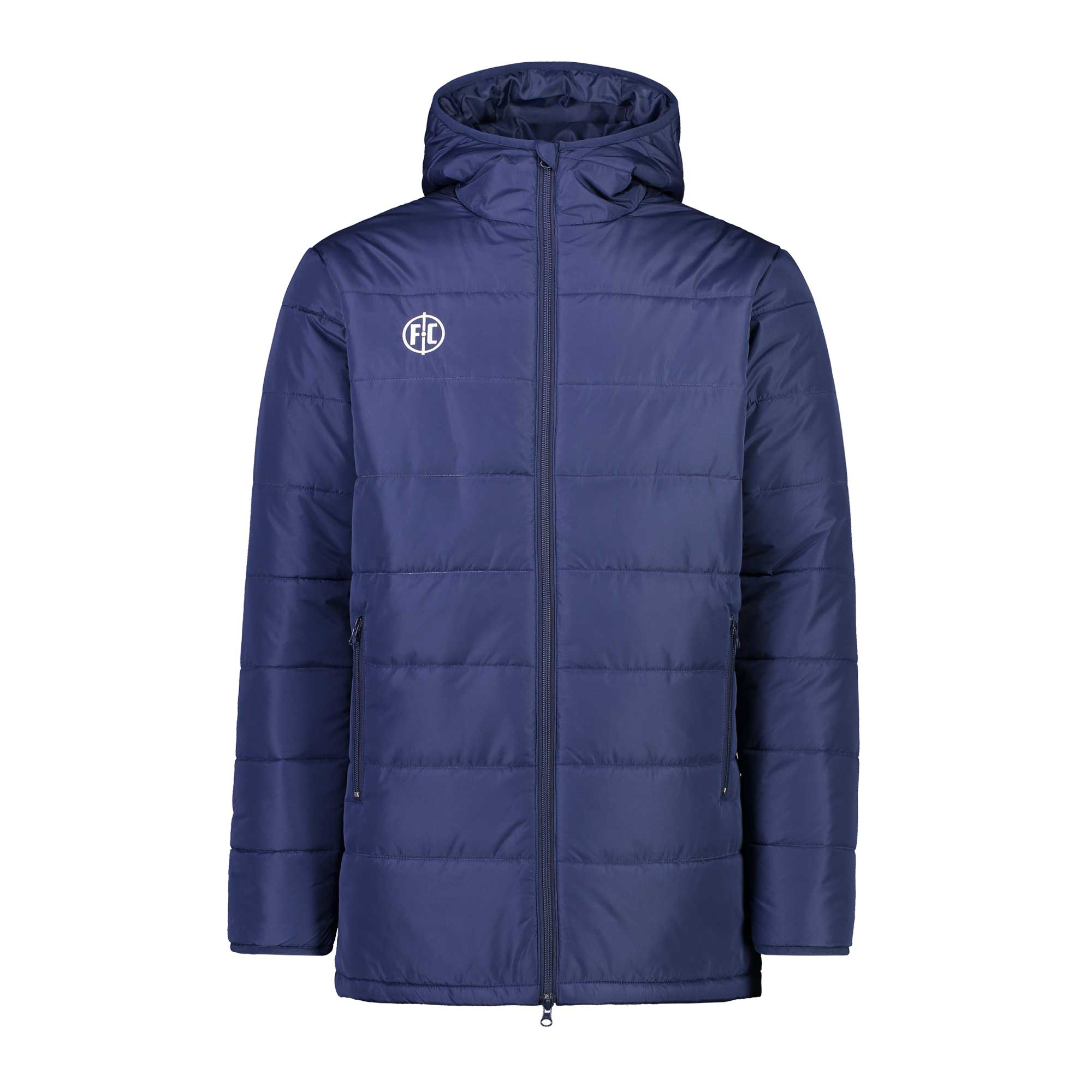 Men's FC Padded Jacket - Lightweight Winter Coat with Water-Resistant Shell, Navy Blue - Perfect for Outdoor Activities & Casual Wear
