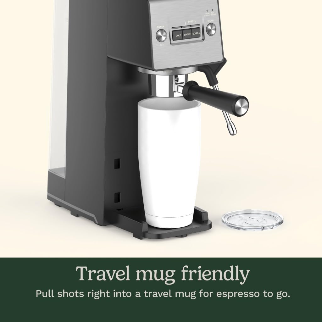Cuisinart Espresso Bar™ Slim Espresso Machine for Home & Office - Compact Automatic Coffee Maker with Milk Frother for Latte & Cappuccino | Perfect for Small Kitchens & Coffee Lovers
