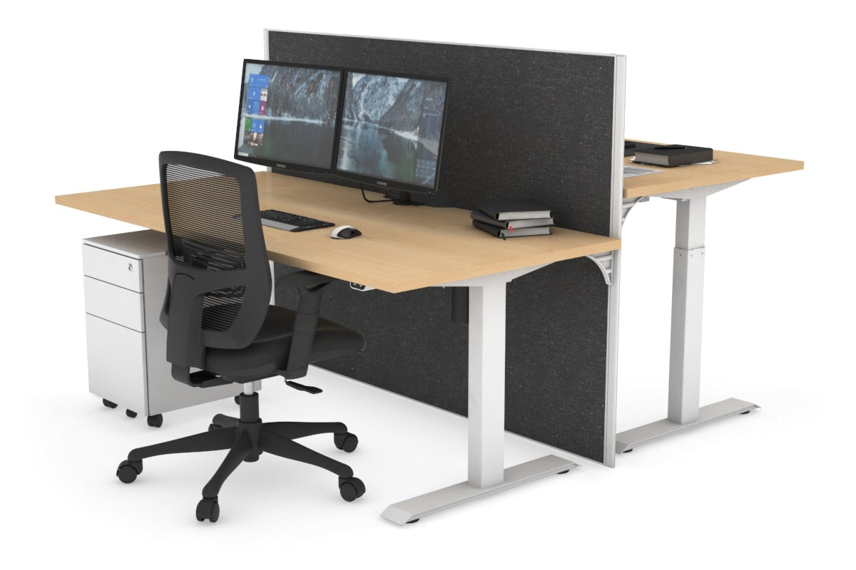 Height Adjustable 2 Person Workbench - 1600L x 800W with Cable Management - Perfect for Office, Workshop & Collaborative Workspaces