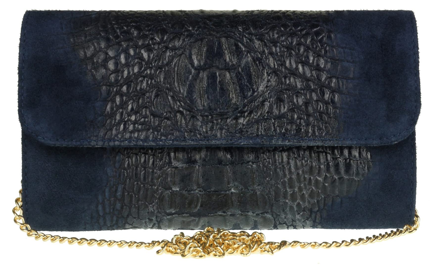 Stylish Women's Crocodile-Embossed Suede Clutch Purse - Elegant Evening Bag for Parties, Weddings & Special Occasions