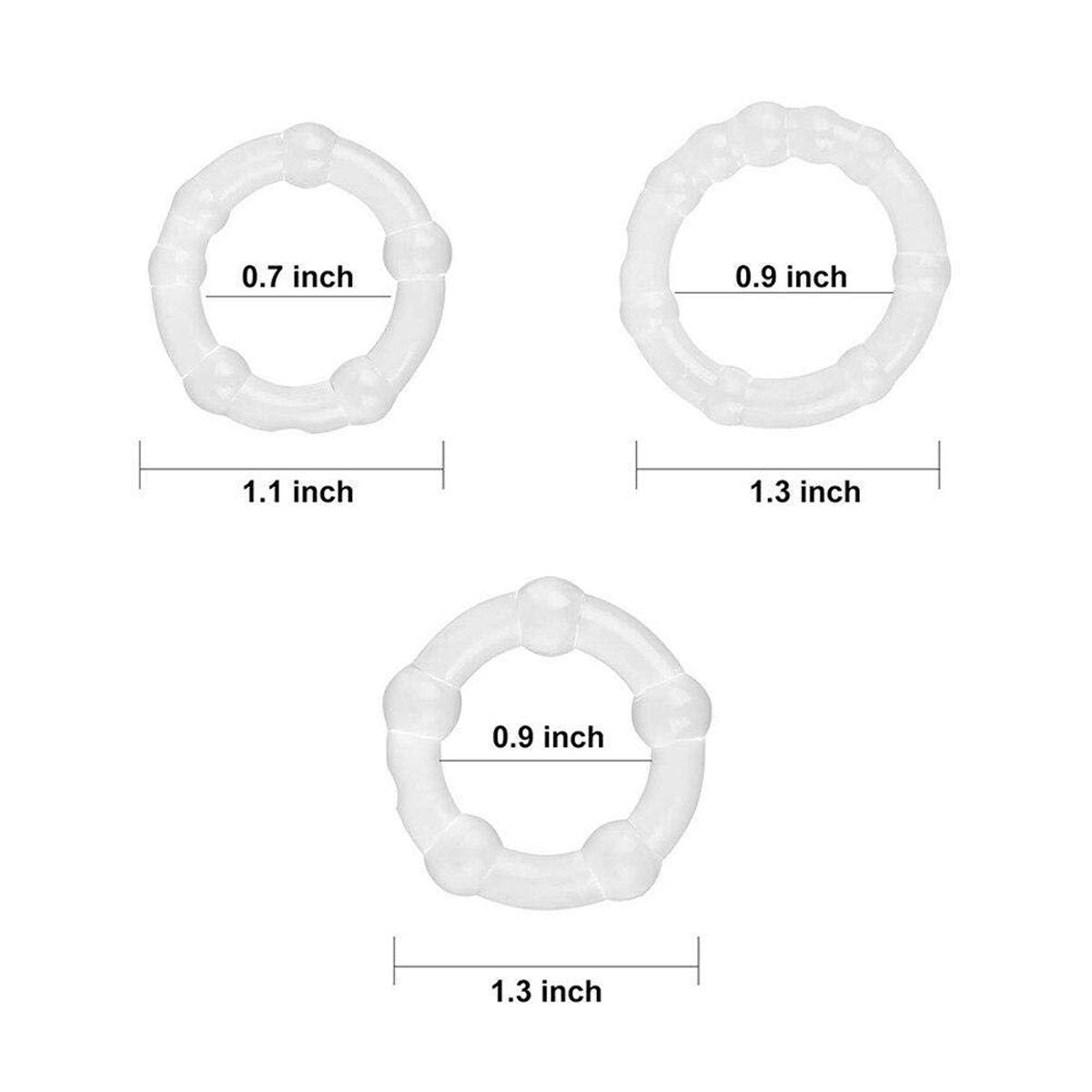 6-Pack Silicone Cock Rings for Men - Stretchy, Adjustable Penis Sleeves in Different Sizes for Stronger Erection & Longer Lasting Sex | Delay Ejaculation, Enhance Pleasure | Perfect for Couples Play & Solo Training (White)