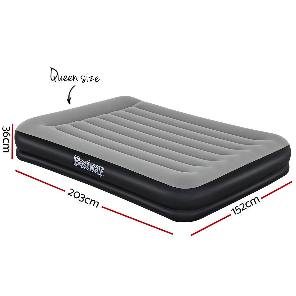 Bestway Premium Inflatable Air Mattress with Built-in Pump - Queen Size for Camping, Guest Bed & Home Comfort