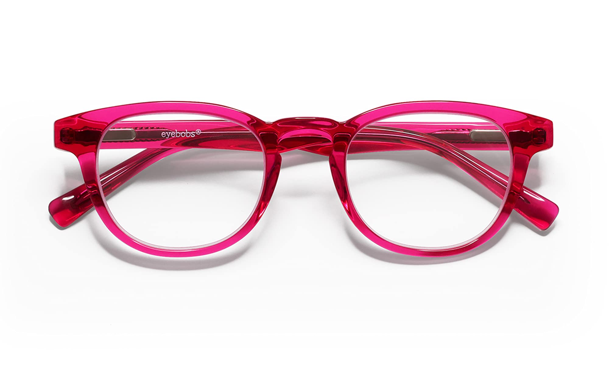 Premium Reading Glasses for Men & Women | Eyebobs Clearly Round Frame for Average Faces | 0.0x to 4.0x Strength | Perfect for Reading, Computer Work & Office Use