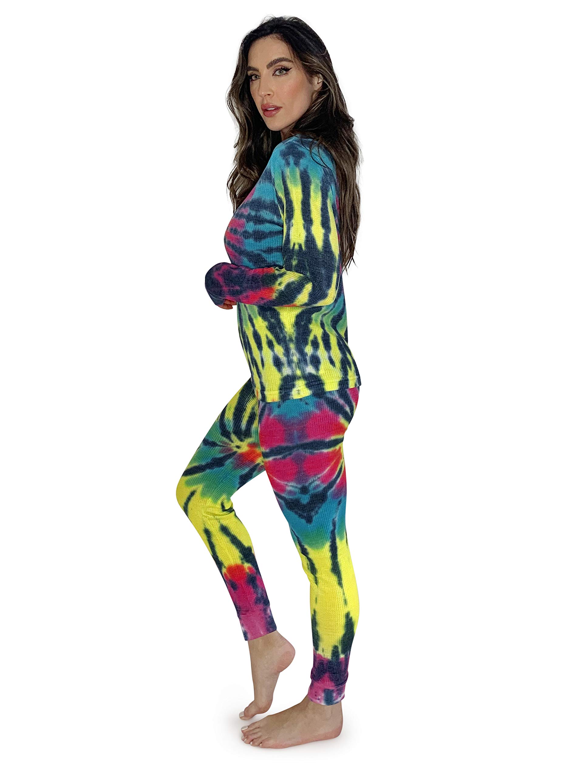 Just Love Women's Tie-Dye Thermal Pajama Set - Cozy Two-Piece Sleepwear for Winter Nights | Soft & Warm Loungewear for Relaxing at Home