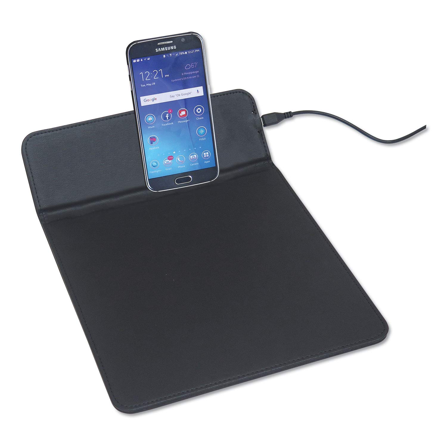 Artistic Qi Wireless Charging Pad - 5W Fast Charging, 11 Inch Black Wireless Charger for iPhone, Samsung & Qi-Enabled Devices | Perfect for Home, Office & Nightstand Charging