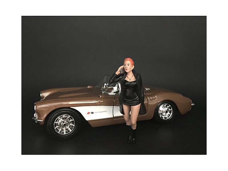 1/18 Scale Ladies Night Gianna Figurine for Model Car Displays - American Diorama Collectible Miniature Figure - Perfect for Dioramas, Car Shows & Collector Displays