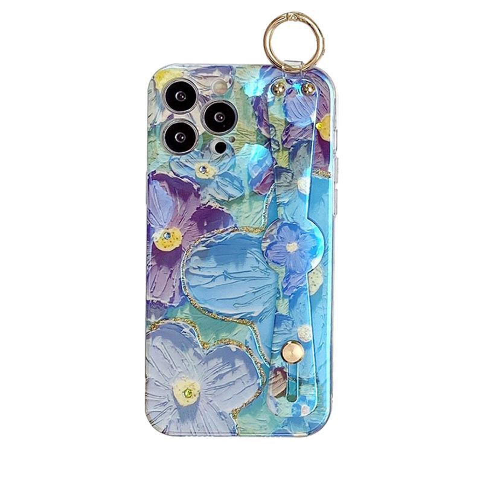 Shockproof iPhone 11 Pro Max Case with Hand Strap & Kickstand - 6.5 Inch Floral Daisy Design Protective Cover with Adjustable Wrist Loop | Perfect for Gym, Outdoor Activities & Daily Use