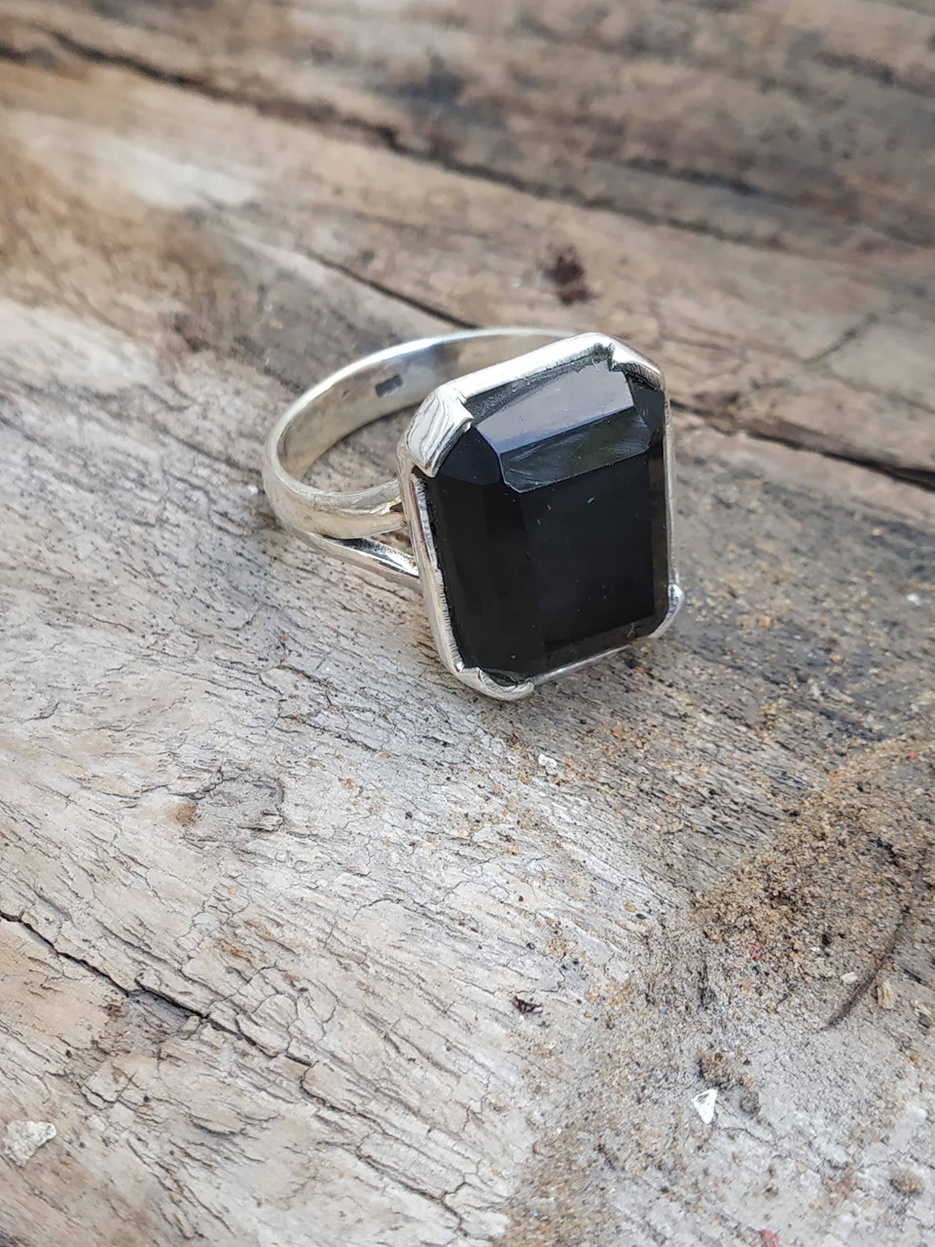 Black Onyx Ring 925 Sterling Silver Handmade Statement Ring for Women | Emerald Cut Gemstone Jewelry | Christmas Gift, Boho Style | Perfect for Parties, Weddings & Everyday Wear