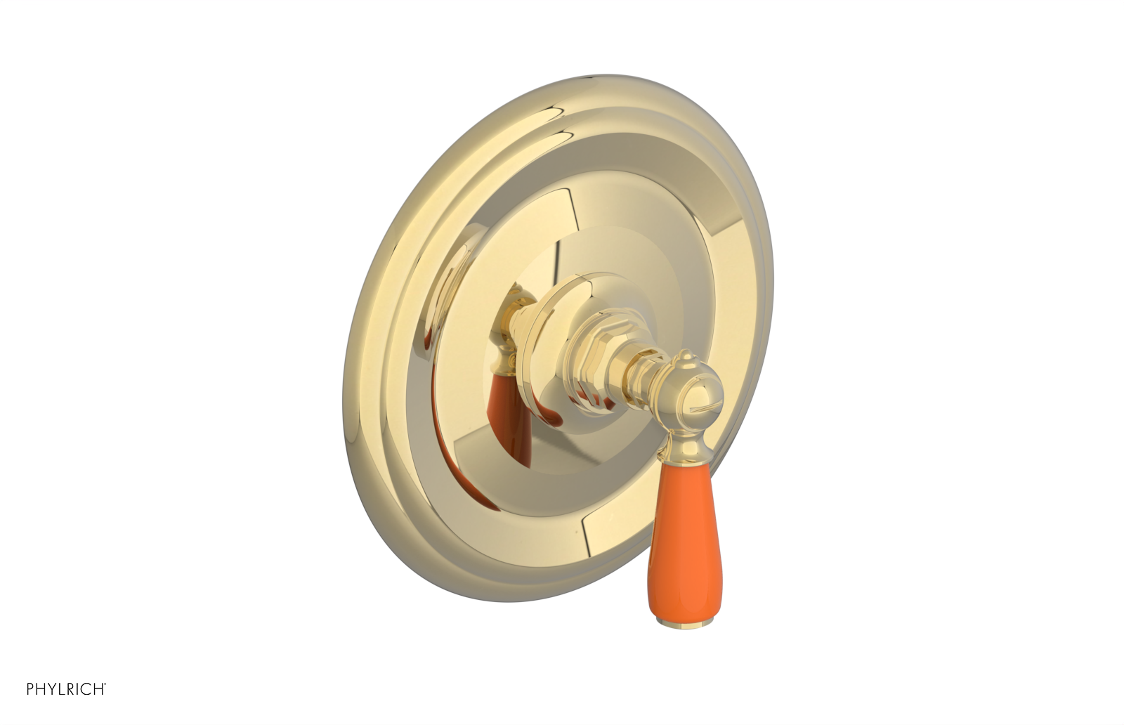 Jamestown Pressure Balance Shower Plate & Handle Trim with Orange Accents - 4