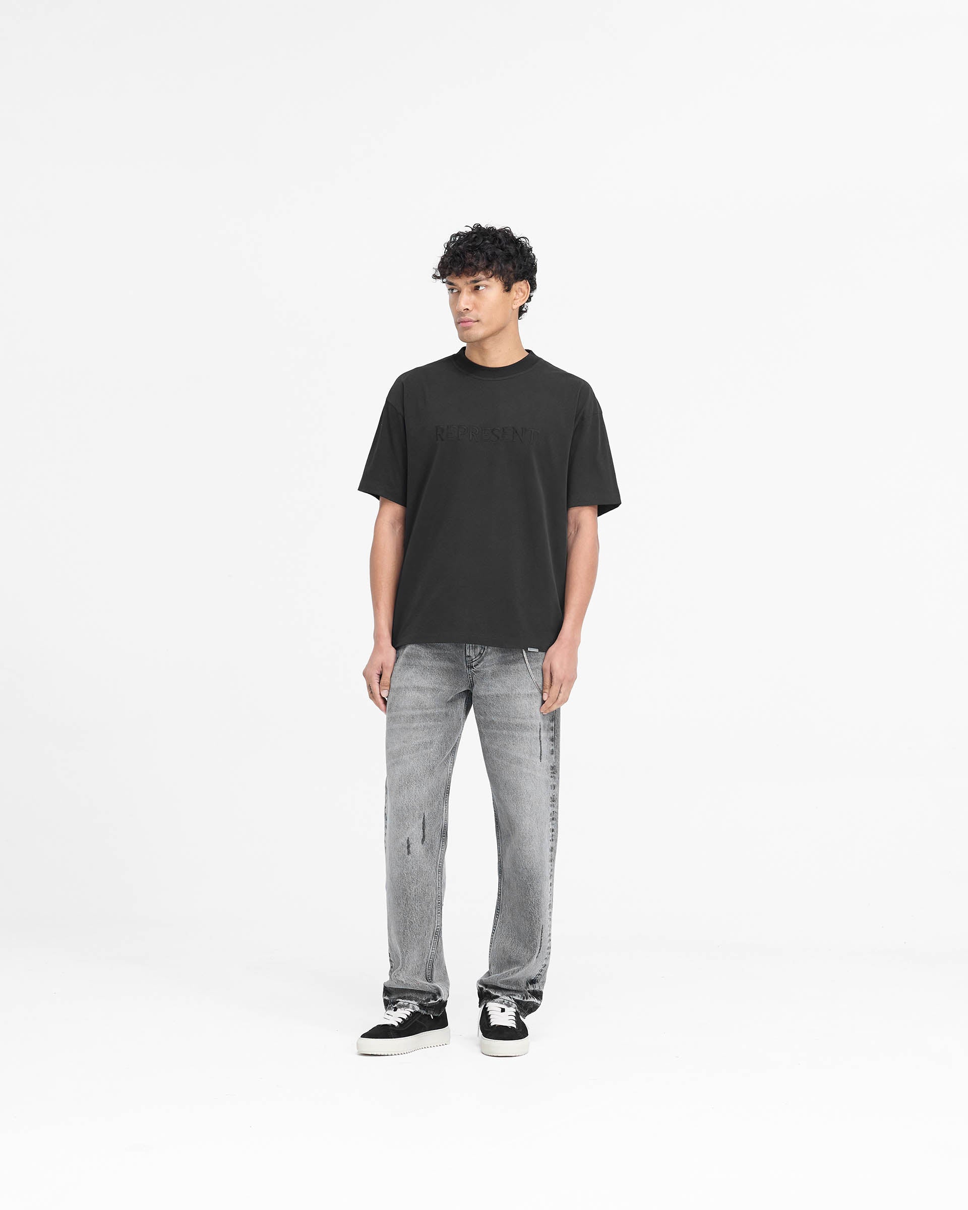 Serif Logo T-Shirt for Men & Women | Premium Jet Black Cotton Tee | Casual Wear & Street Style Fashion